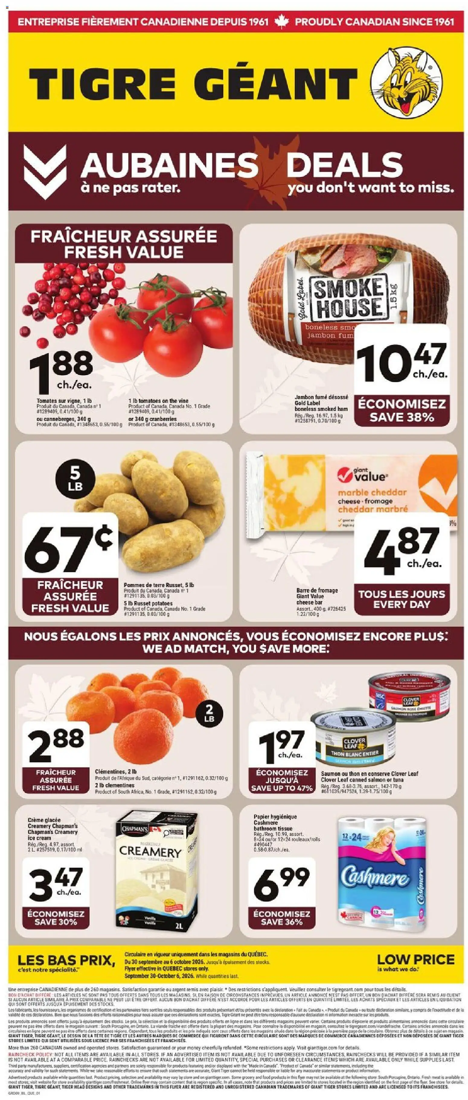 Preview of leaflet Weekly Flyer from shop Giant Tiger is valid from Sep 30, 2026