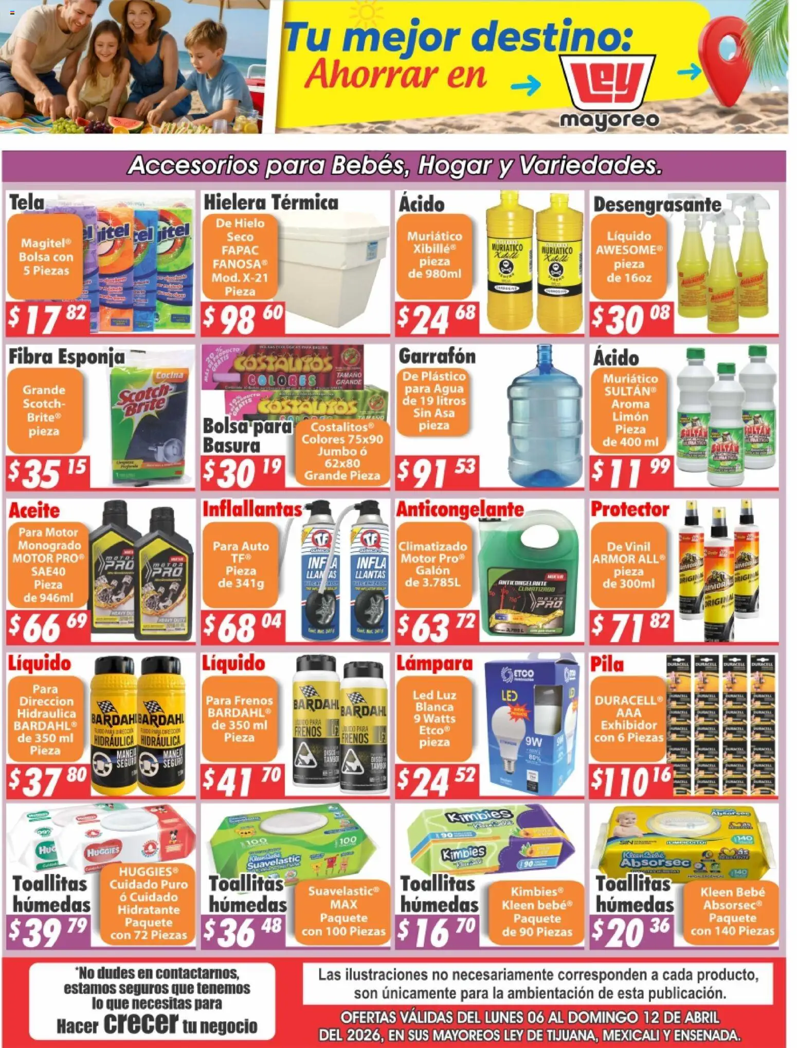 Vista previa las ofertas de la tienda Casa Ley - Casa Ley folleto Frontera desde el 06/04/2026 - Agua, Cocina, Bolsa, Limón, Toallitas húmedas, Esponja, Pila, Desengrasante