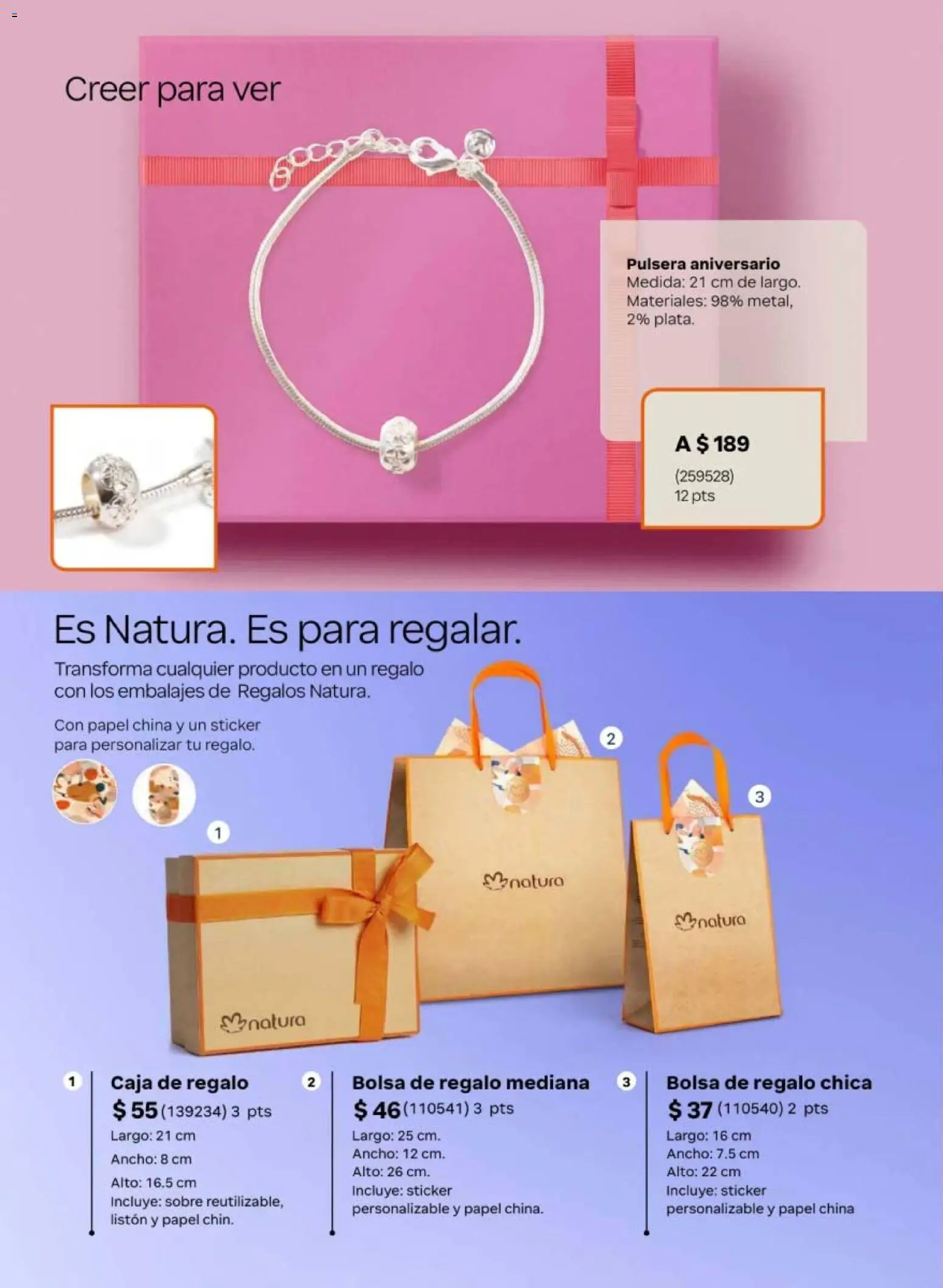 Vista previa las ofertas de la tienda Natura - Natura campaña 10 2026 desde el 19/06/2026 - Bolsa, Pulsera, Caja, Sobre