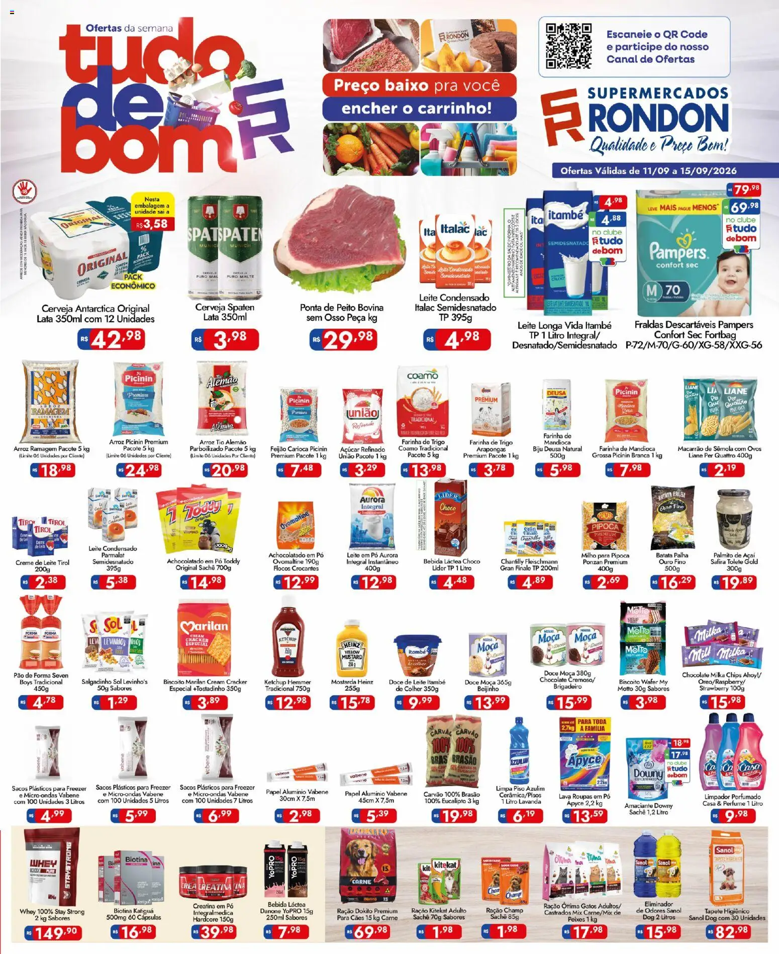 Pré-Visualização do folheto "Supermercados Rondon - Ofertas da semana" da loja Supermercados Rondon válido a partir de 11/09/2026