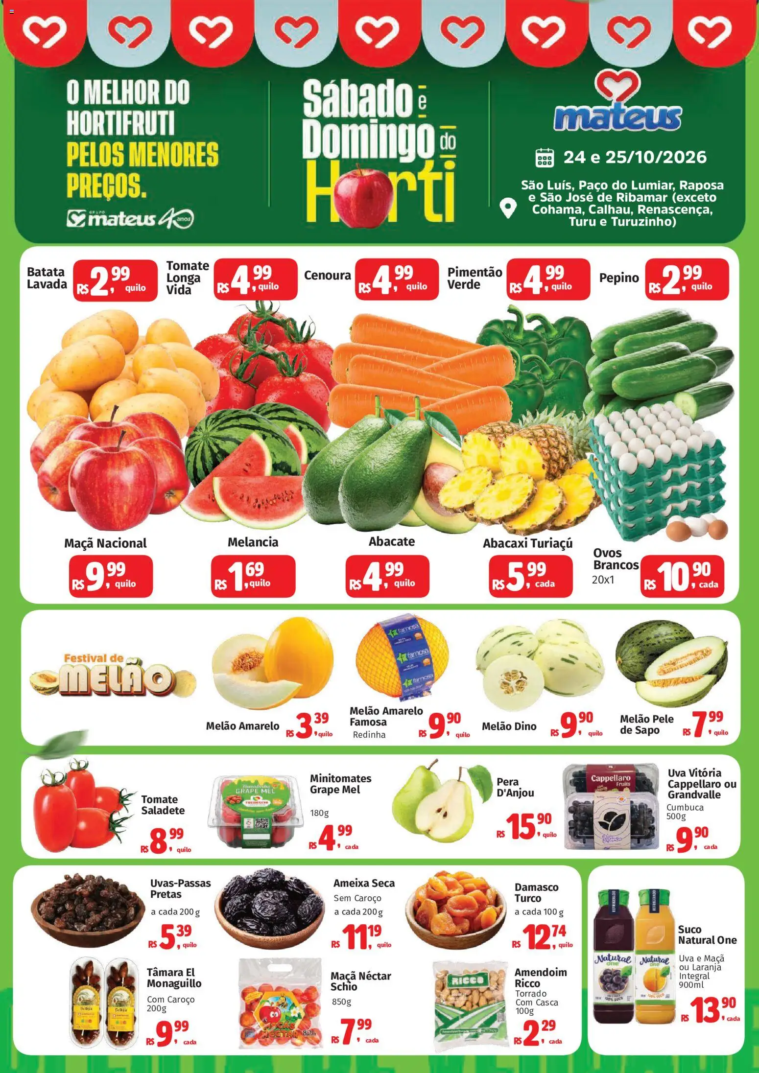 Pré-Visualização do folheto "Mateus ofertas Sabado e Domingo do Horti" da loja Mateus válido a partir de 24/10/2026