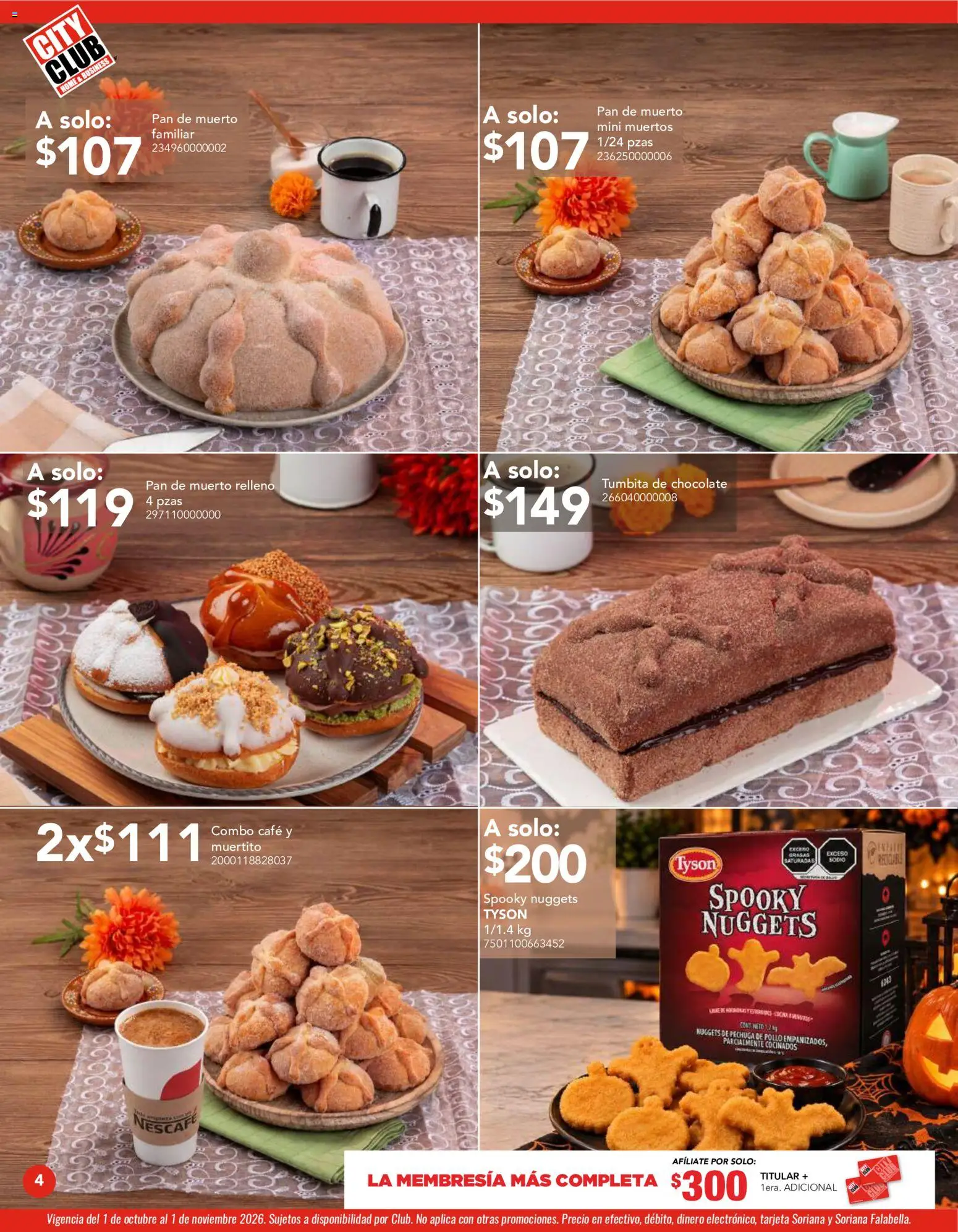 Vista previa las ofertas de la tienda City Club - City Club catálogo desde el 01/10/2026 - Café, Chocolate, Pollo, Pan