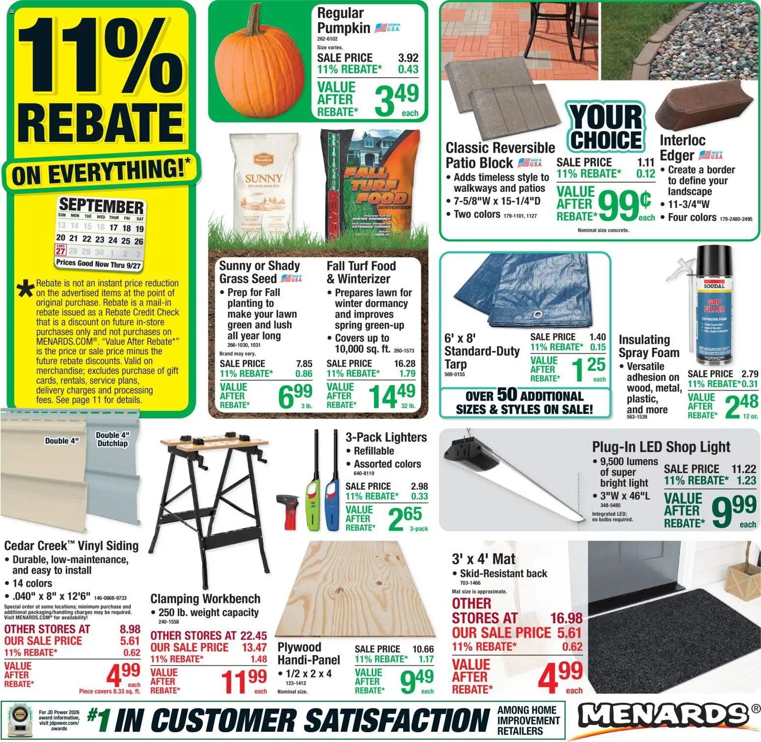 Ad Preview of Menards Menards Weekly Ad from 09/17/2026