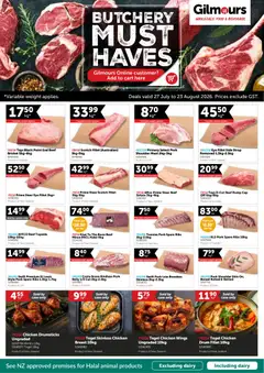Preview of catalogue Gilmours Butchery Must Haves from shop Gilmours valid 27 Jul 2026