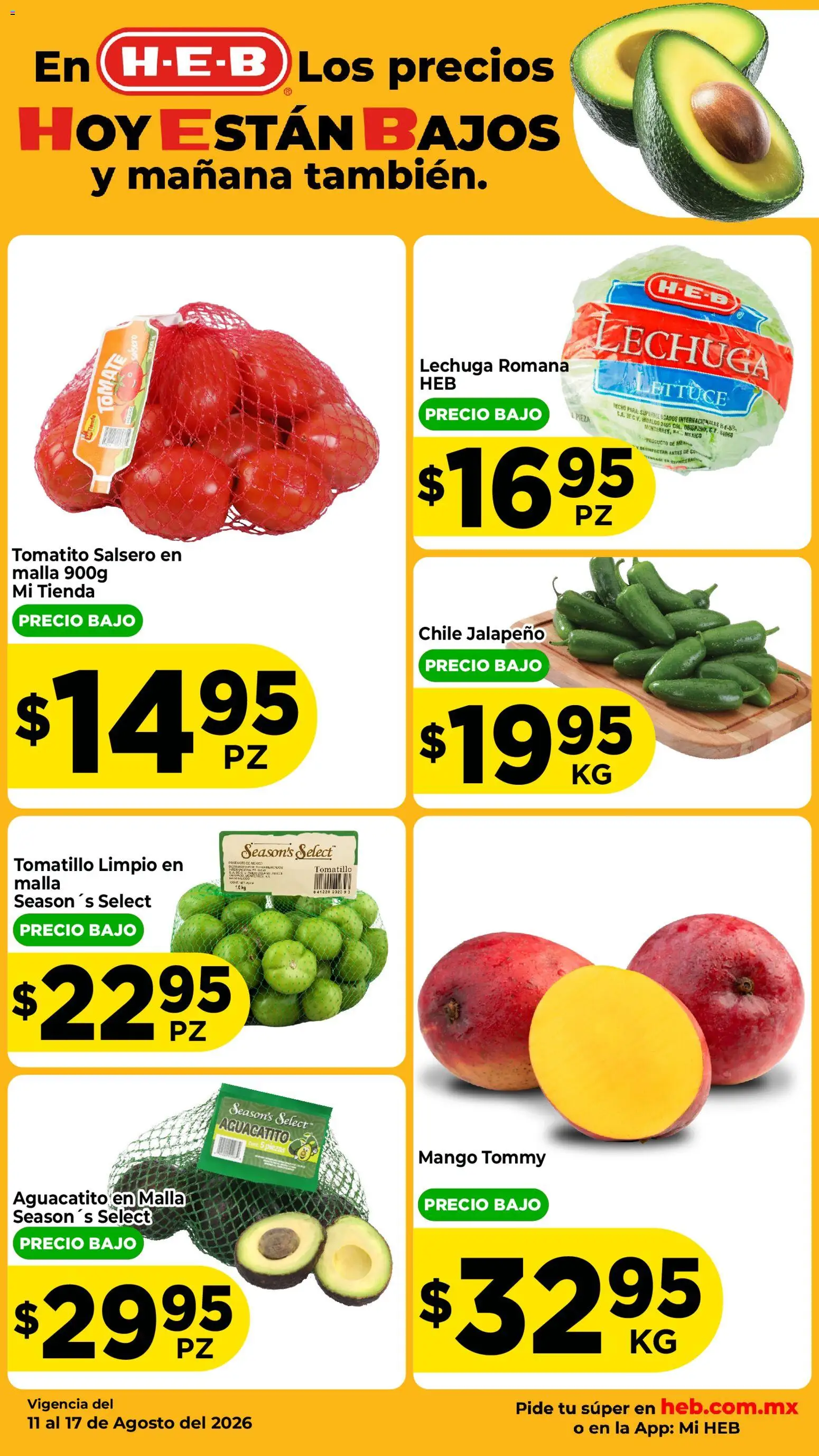Vista previa las ofertas de la tienda H-E-B - H-E-B folleto Fruta y venduras desde el 11/08/2026 