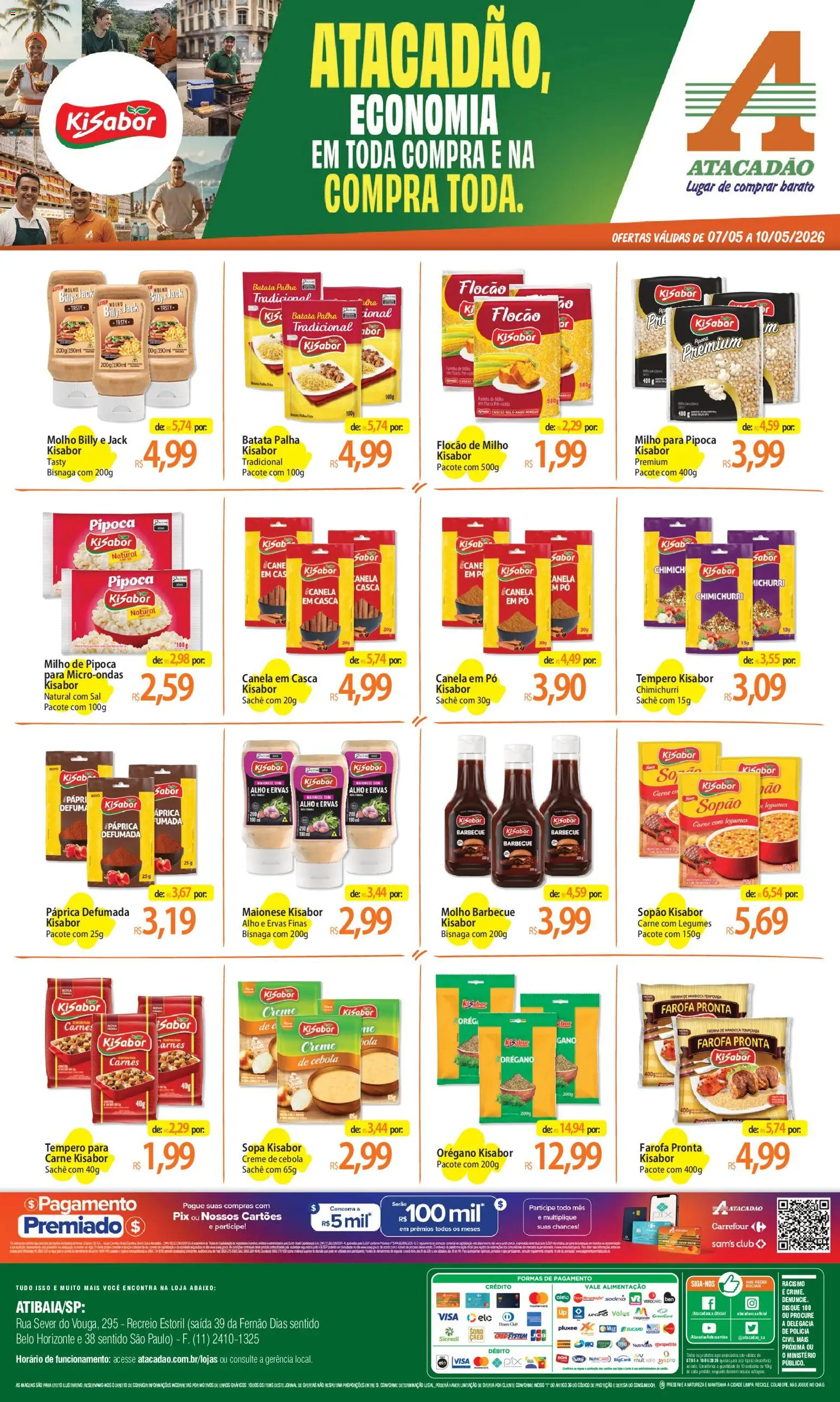 Pré-Visualização do folheto "Atacadão ofertas - SP" da loja Atacadão válido a partir de 07/05/2026 - Sal, Carne, Batata, Canela, Milho, Batata palha, Farinha de mandioca, Orégano
