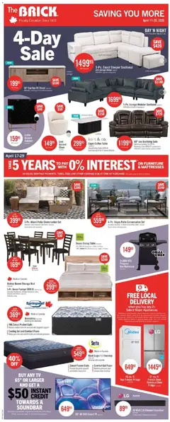 Un aperçu du dépliant The Brick weekly flyer / circulaire du magasin The Brick est valide à partir 17 avr. 2026