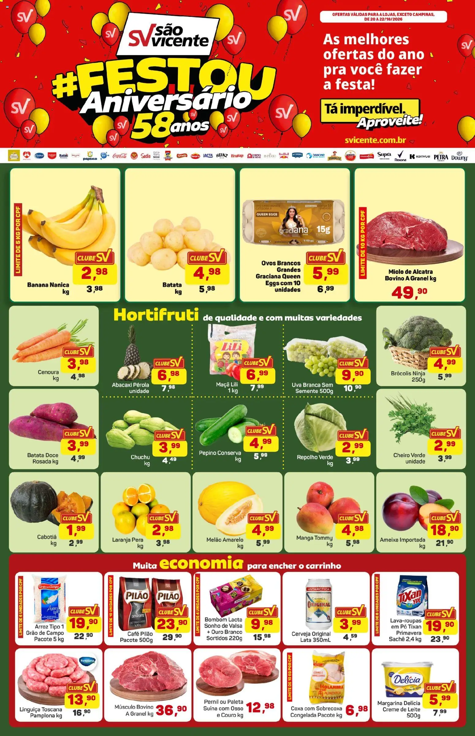 Pré-Visualização do folheto "Supermercados São Vicente - Ofertas da semana" da loja Supermercados São Vicente válido a partir de 20/10/2026