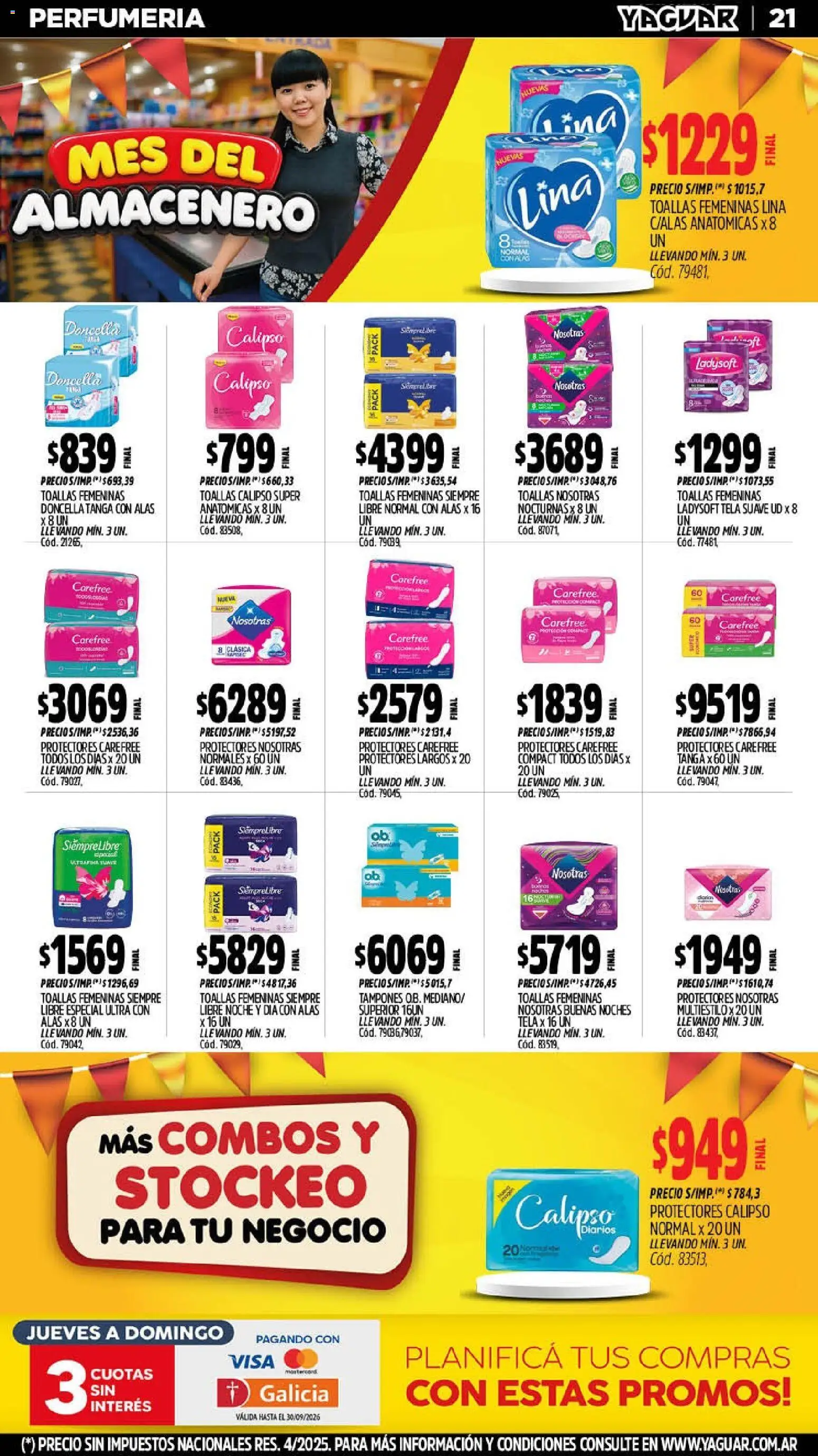 Vista previa del folleto de la tienda Yaguar válido desde el 14/09/2026 - Diarios, Toallas, Tampones