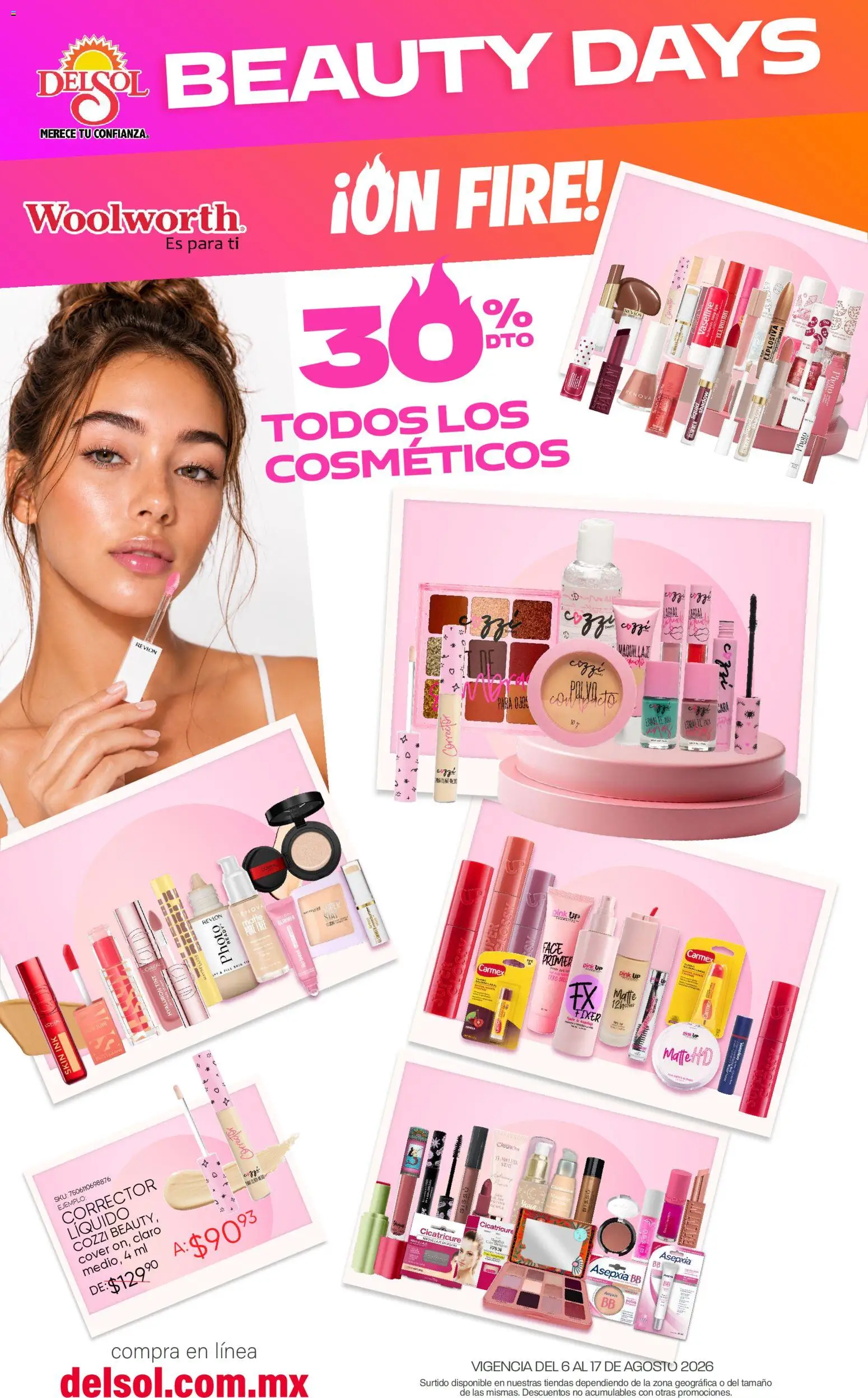 Vista previa las ofertas de la tienda Del Sol y Woolworth - Del Sol y Woolworth catálogo Beauty Days On Fire desde el 06/08/2026 