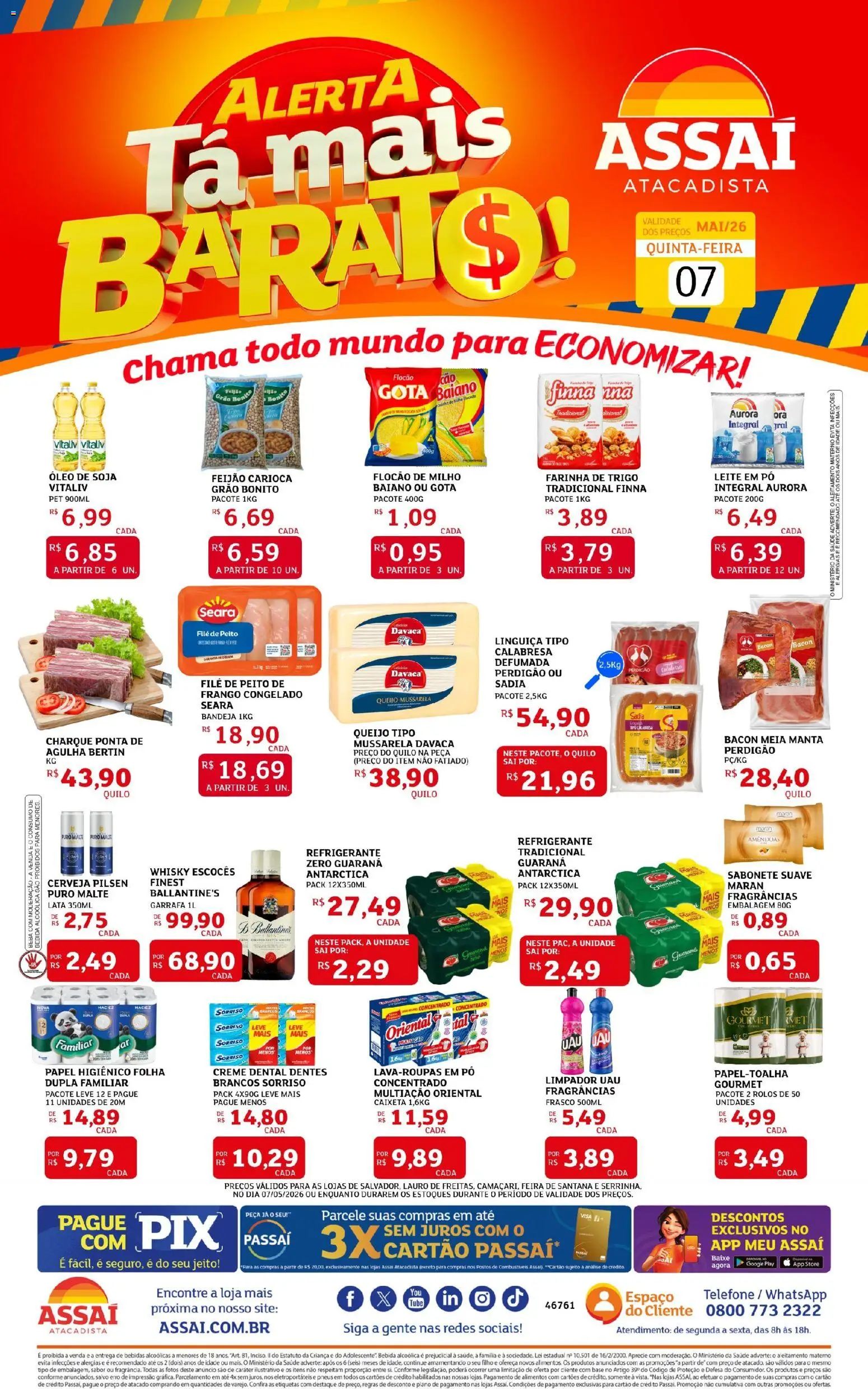 Pré-Visualização do folheto "Assaí Atacadista ofertas - BA" da loja Assaí Atacadista válido a partir de 07/05/2026