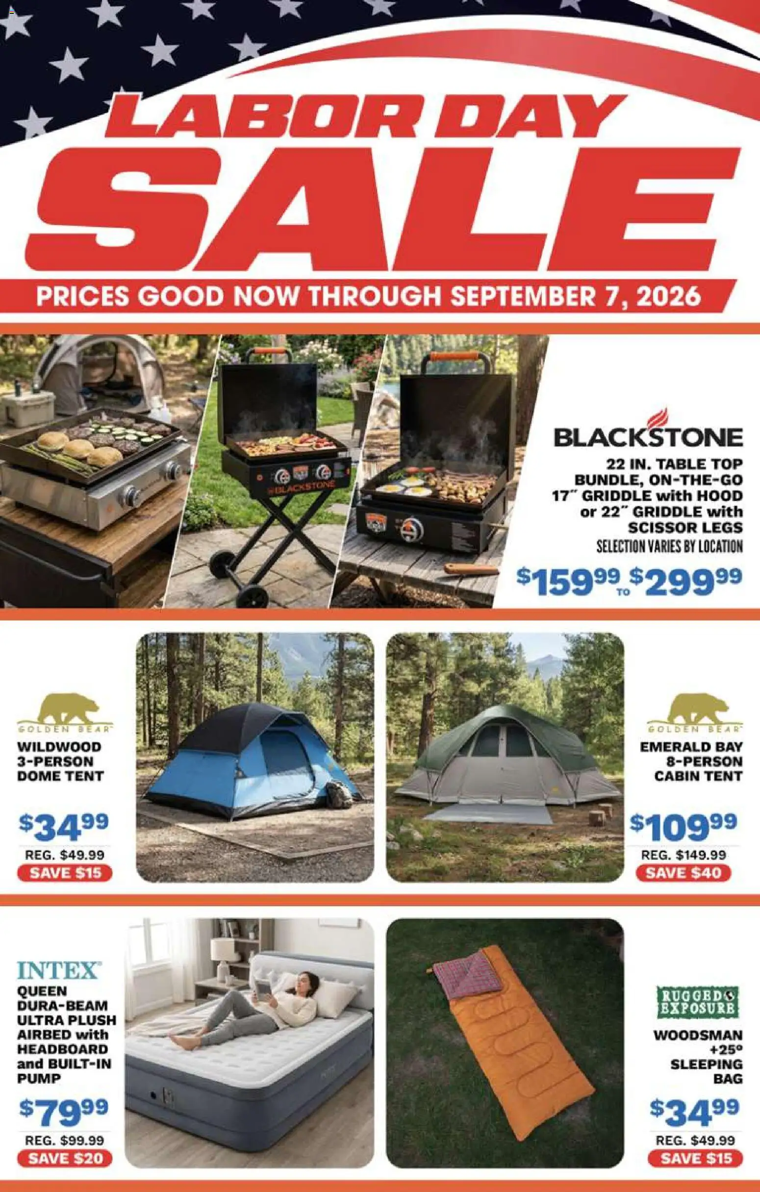 Ad Preview of Big 5 Sporting Goods Big 5 Sporting Goods Weekly Ad from 09/03/2026 - Tent, Griddle, Pump, Table