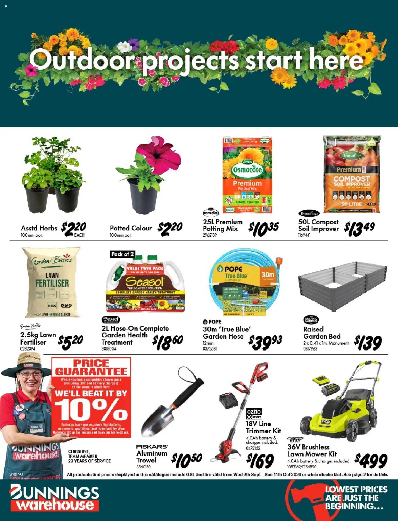 Preview of catalogue Bunnings Warehouse - Outdoor Projects Start Here from shop Bunnings Warehouse valid 09/09/2026
