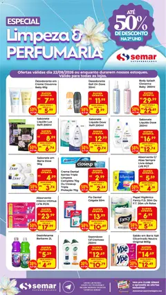 Pré-Visualização do folheto "Semar Supermercado ofertas Limpeza e Perfumaria" da loja Semar Supermercado válido a partir de 22/08/2026