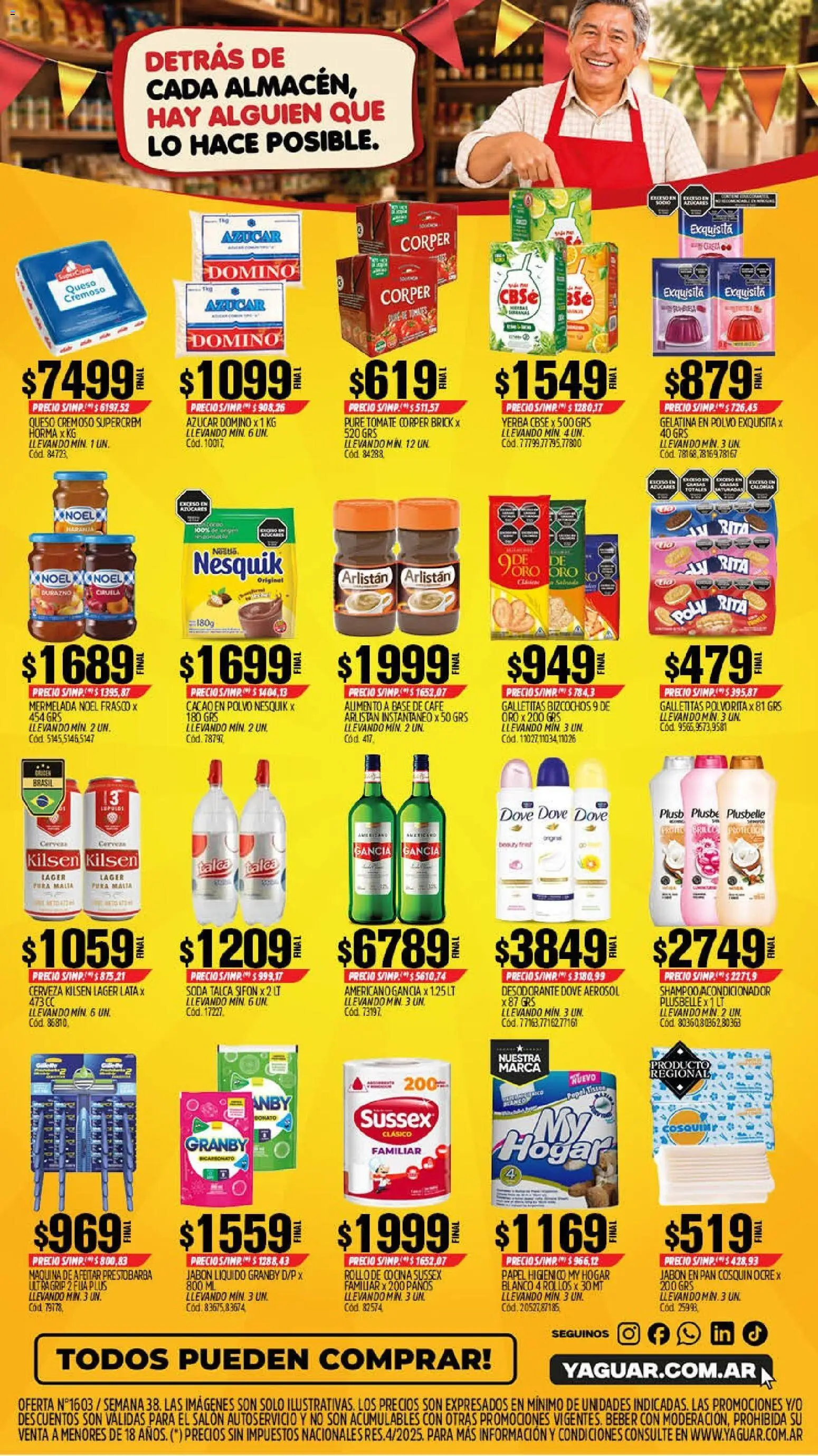 Vista previa del folleto de la tienda Yaguar válido desde el 14/09/2026 - Queso, Shampoo, Tomate, Gelatina, Jabón líquido, Mermelada, Soda, Acondicionador