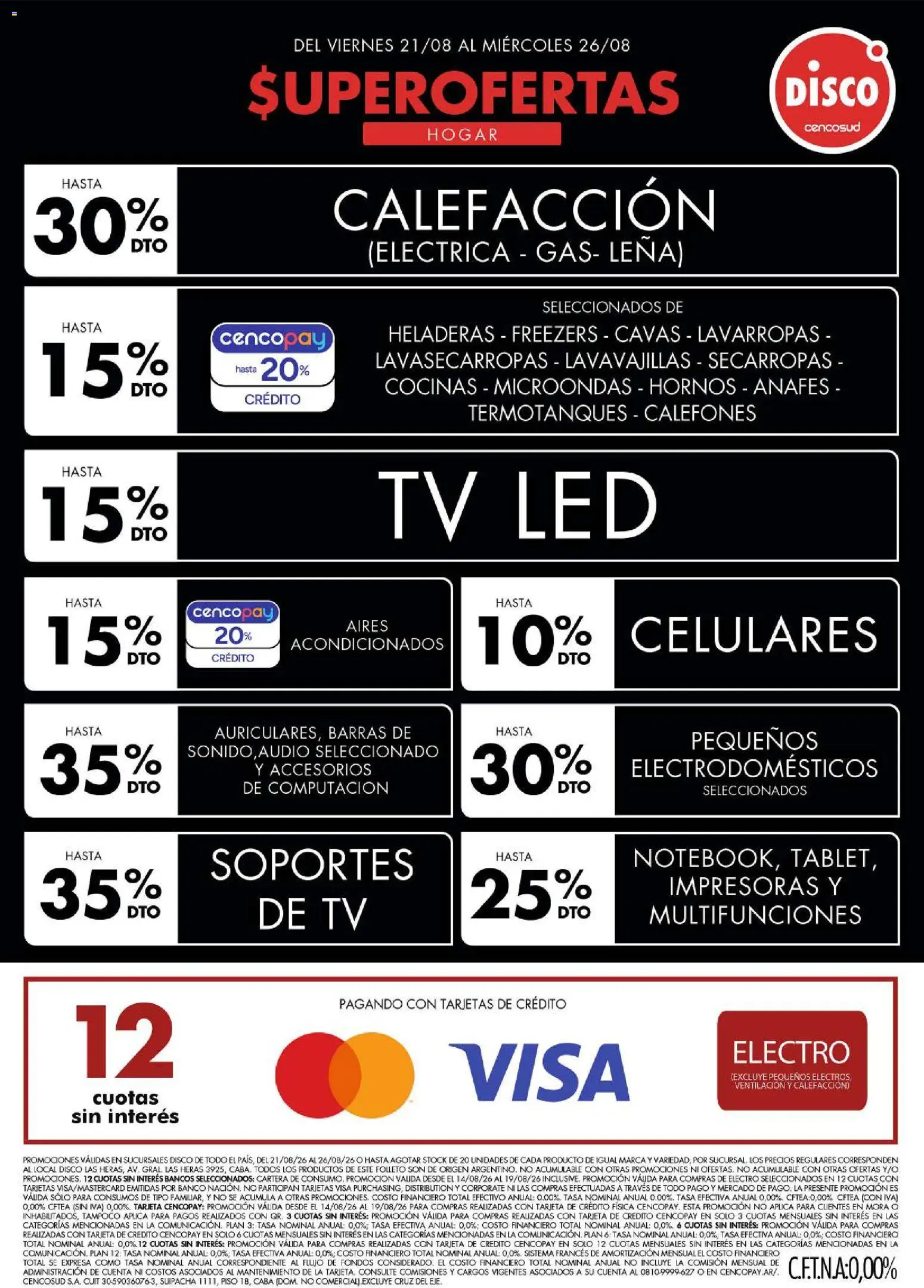 Vista previa del folleto de la tienda Disco válido desde el 20/08/2026 - Disco, Lavarropas, Microondas, Cartera, Lavavajillas, Secarropas, Audio, Leña