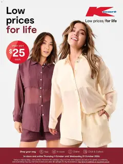Preview of catalogue Kmart catalogue Low Prices For Life from shop Kmart valid 01/10/2026