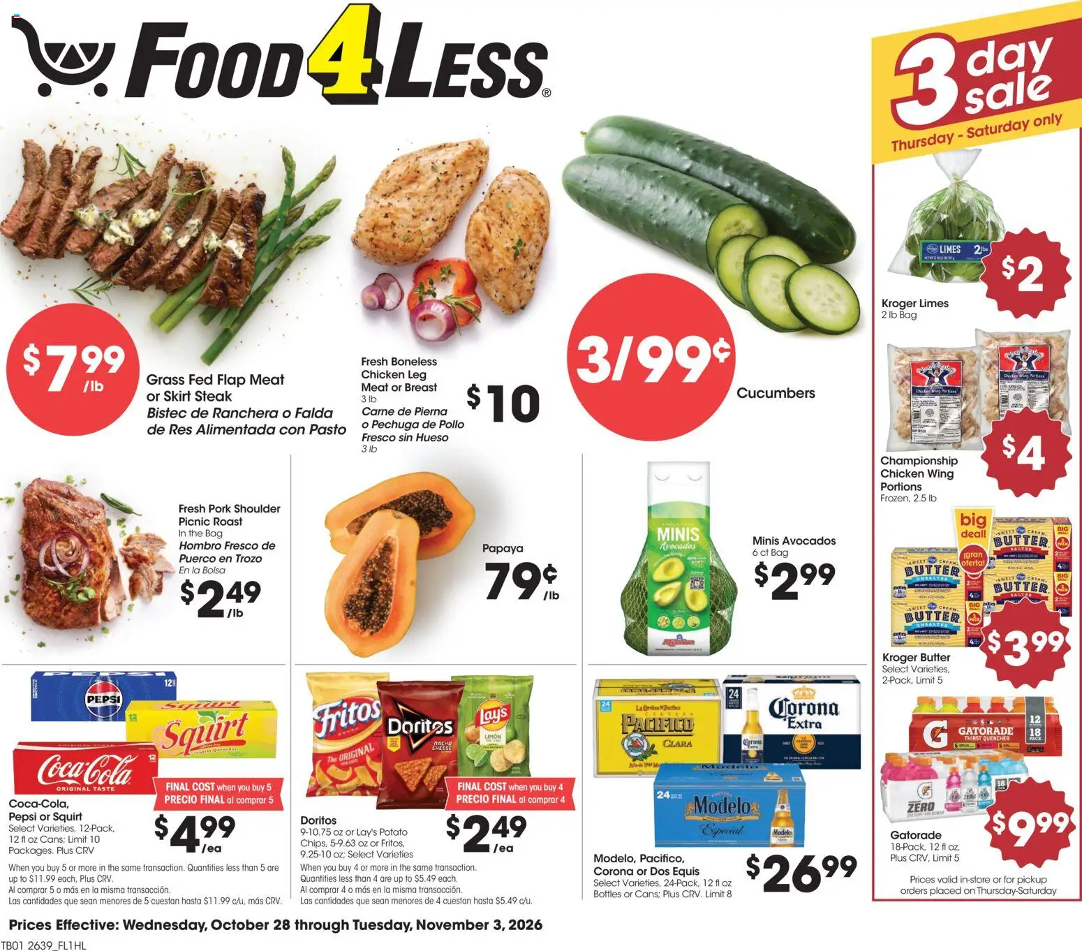 Ad Preview of Food 4 Less Food 4 Less Weekly Ad from 10/28/2026
