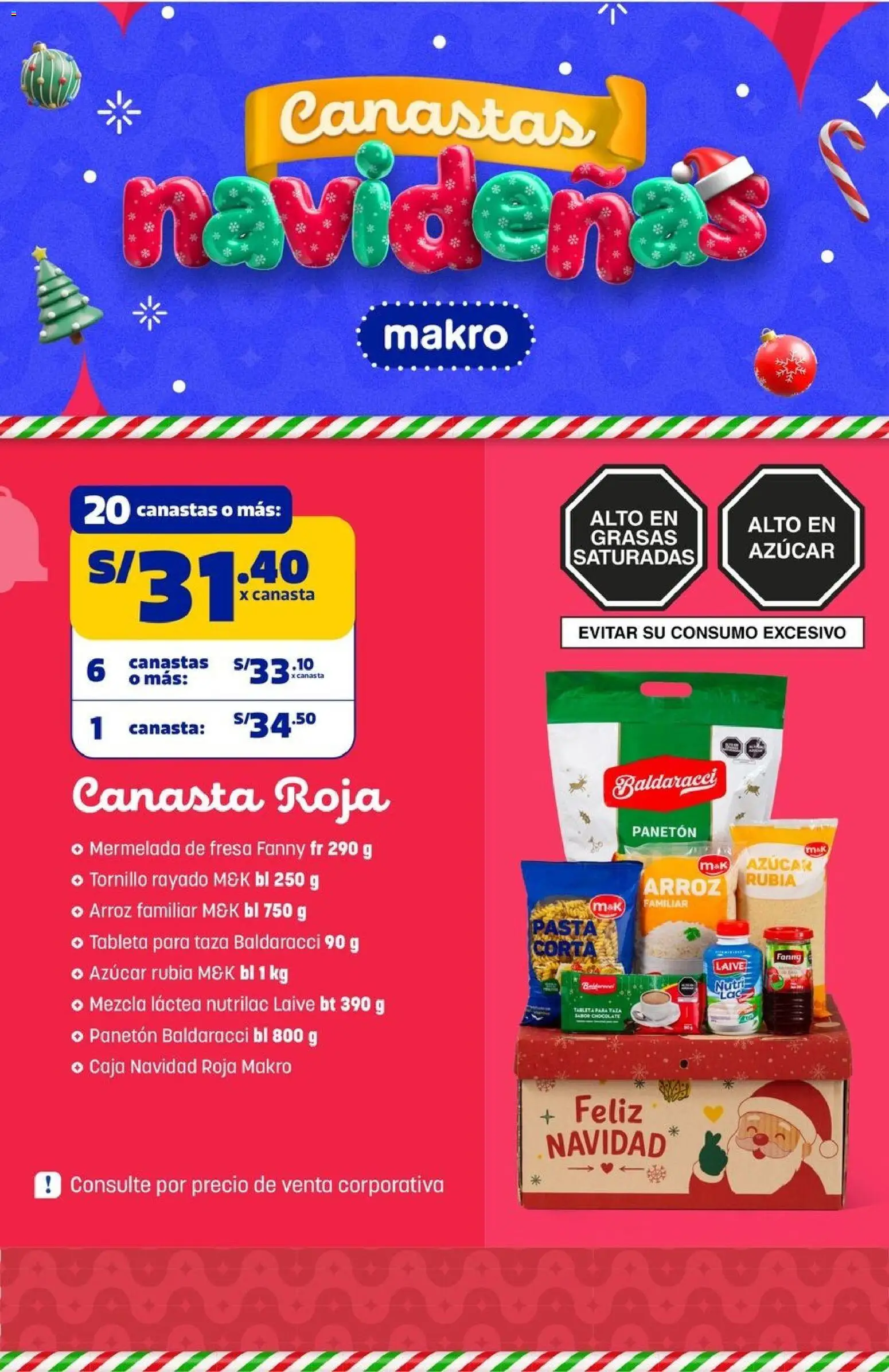 Vista previa de Catálogo Makro - Volante canastas navidadeñas 2026 de la tienda Makro válido desde 26/10/2026