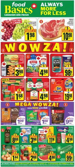 Preview of leaflet Food Basics weekly flyer / circulaire from shop Food Basics is valid from Aug 27, 2026
