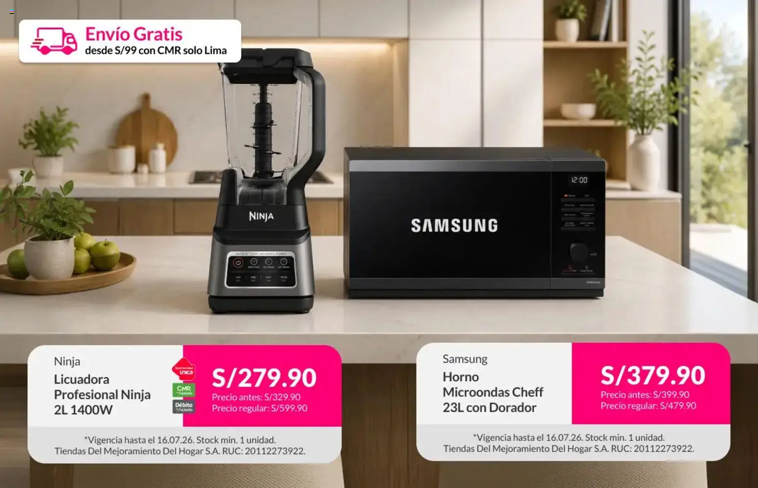 Vista previa de Sodimac Cyber Wow de la tienda Sodimac válido desde 13/07/2026 - Lima, Microondas, Licuadora, Horno