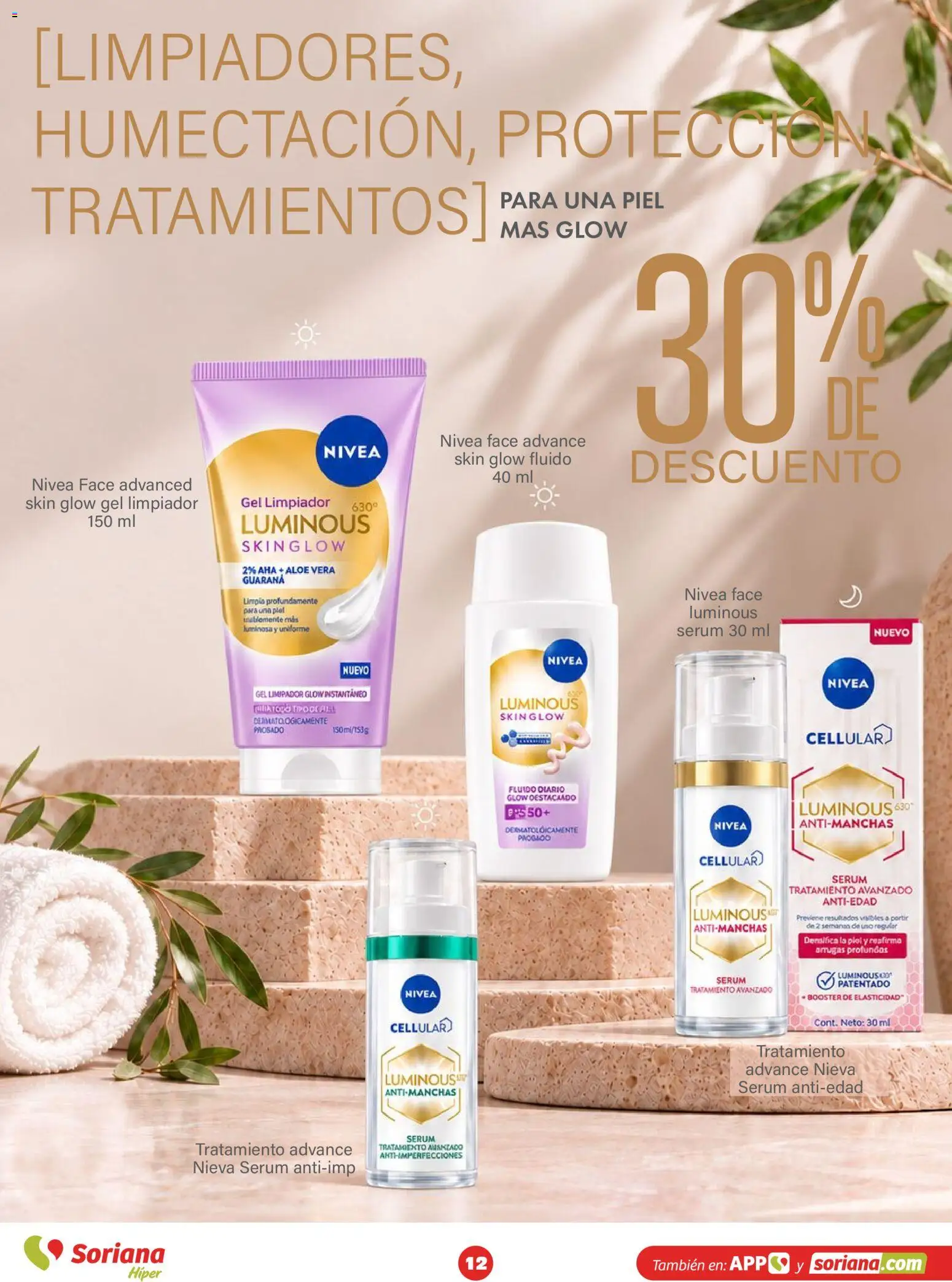 Vista previa las ofertas de la tienda Soriana - Soriana Híper - Modo #Glowing desde el 30/09/2026 - Aloe Vera, Serum, Limpiador