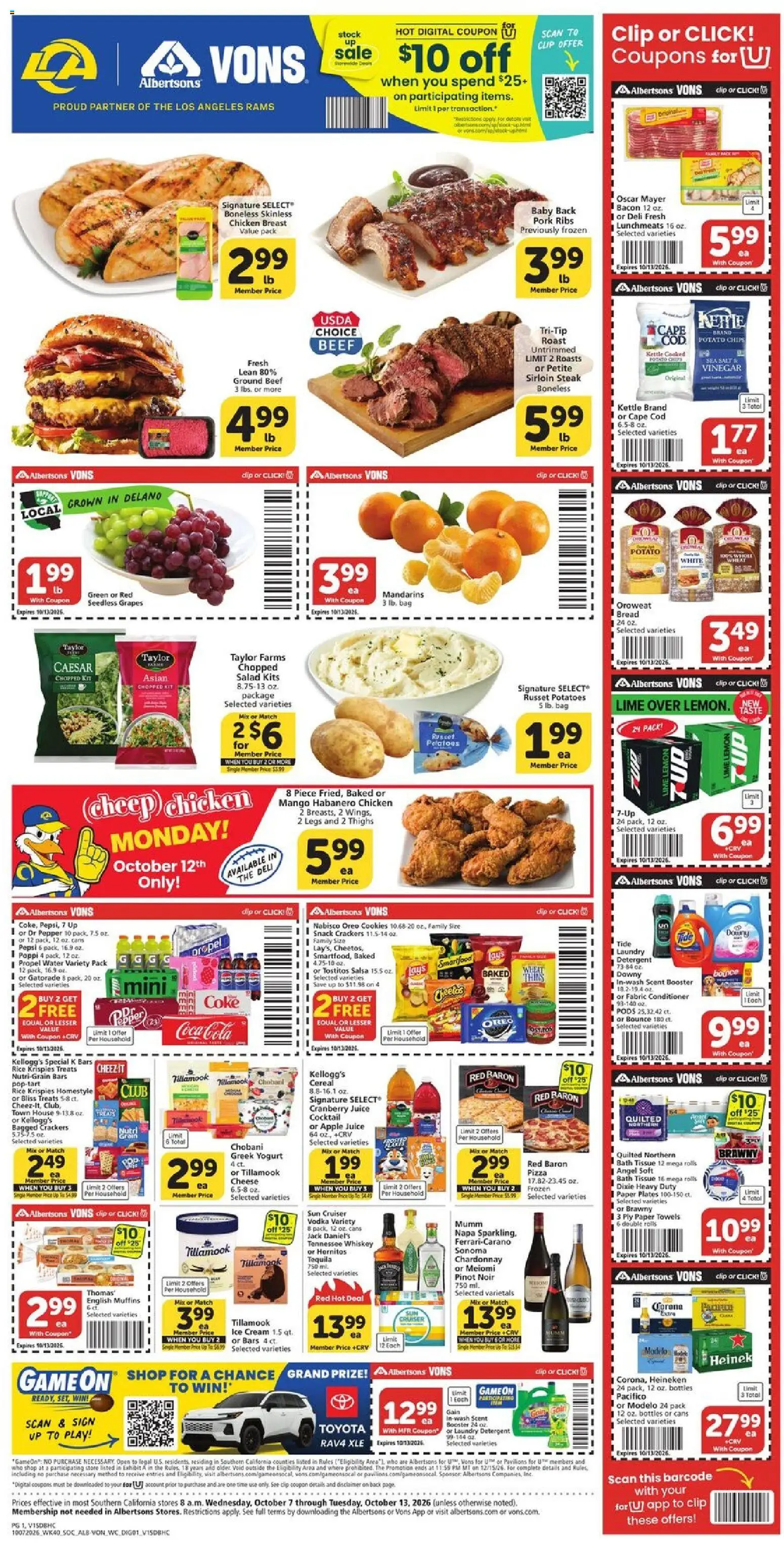 Ad Preview of Vons Vons Weekly Ad from 10/07/2026
