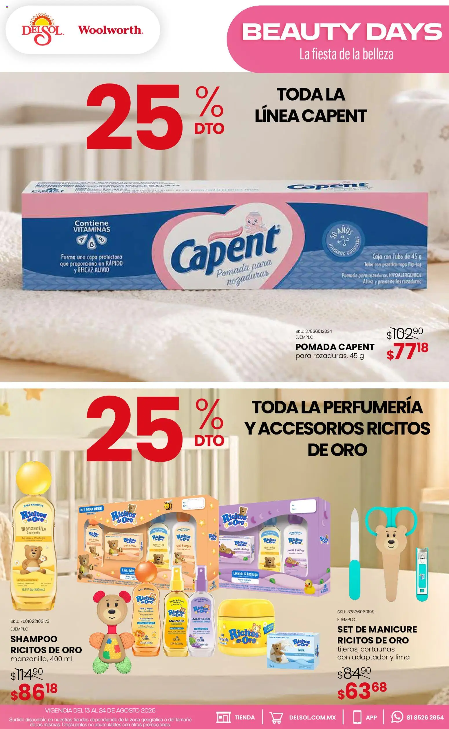 Vista previa las ofertas de la tienda Del Sol y Woolworth - Del Sol y Woolworth catálogo Beauty Days desde el 13/08/2026 