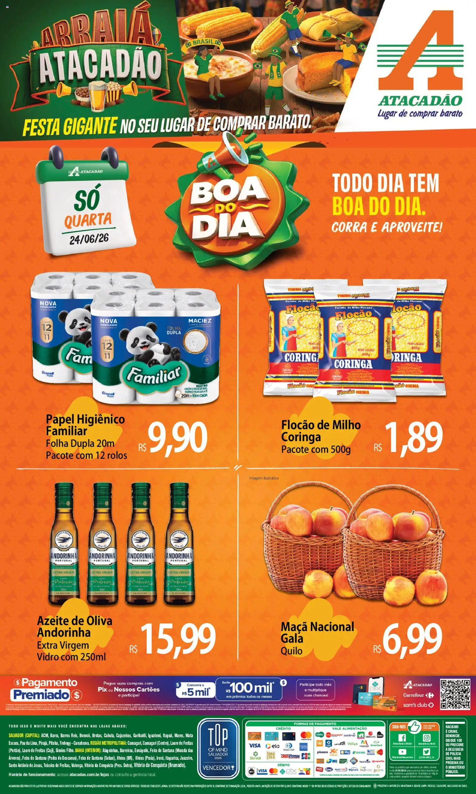 Pré-Visualização do folheto "Atacadão ofertas - BA" da loja Atacadão válido a partir de 24/06/2026