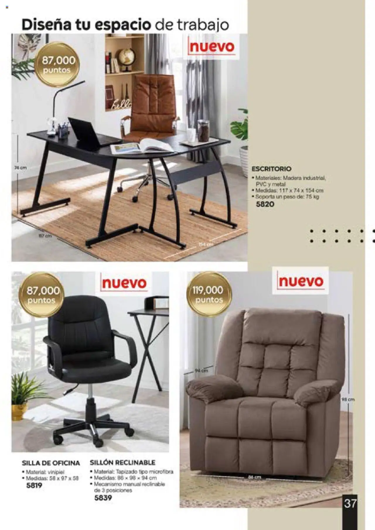 Vista previa las ofertas de la tienda Fuller - Catálogo Puntos desde el 13/06/2025 - Escritorio, Silla, Sillón, Sillón reclinable, Silla de oficina