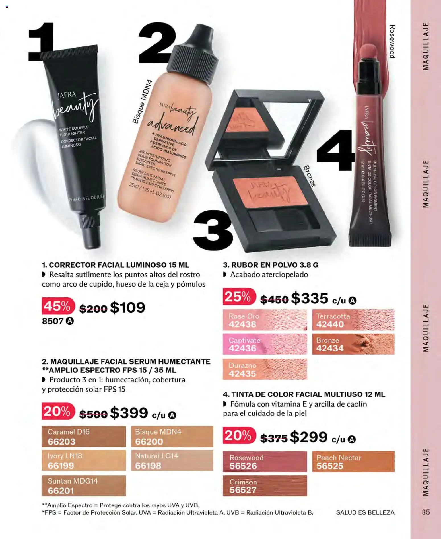 Vista previa las ofertas de la tienda JAFRA - JAFRA catálogo desde el 01/10/2026 - Maquillaje, Uva, Durazno, Serum, Corrector, Rubor, Polvo, Jarra