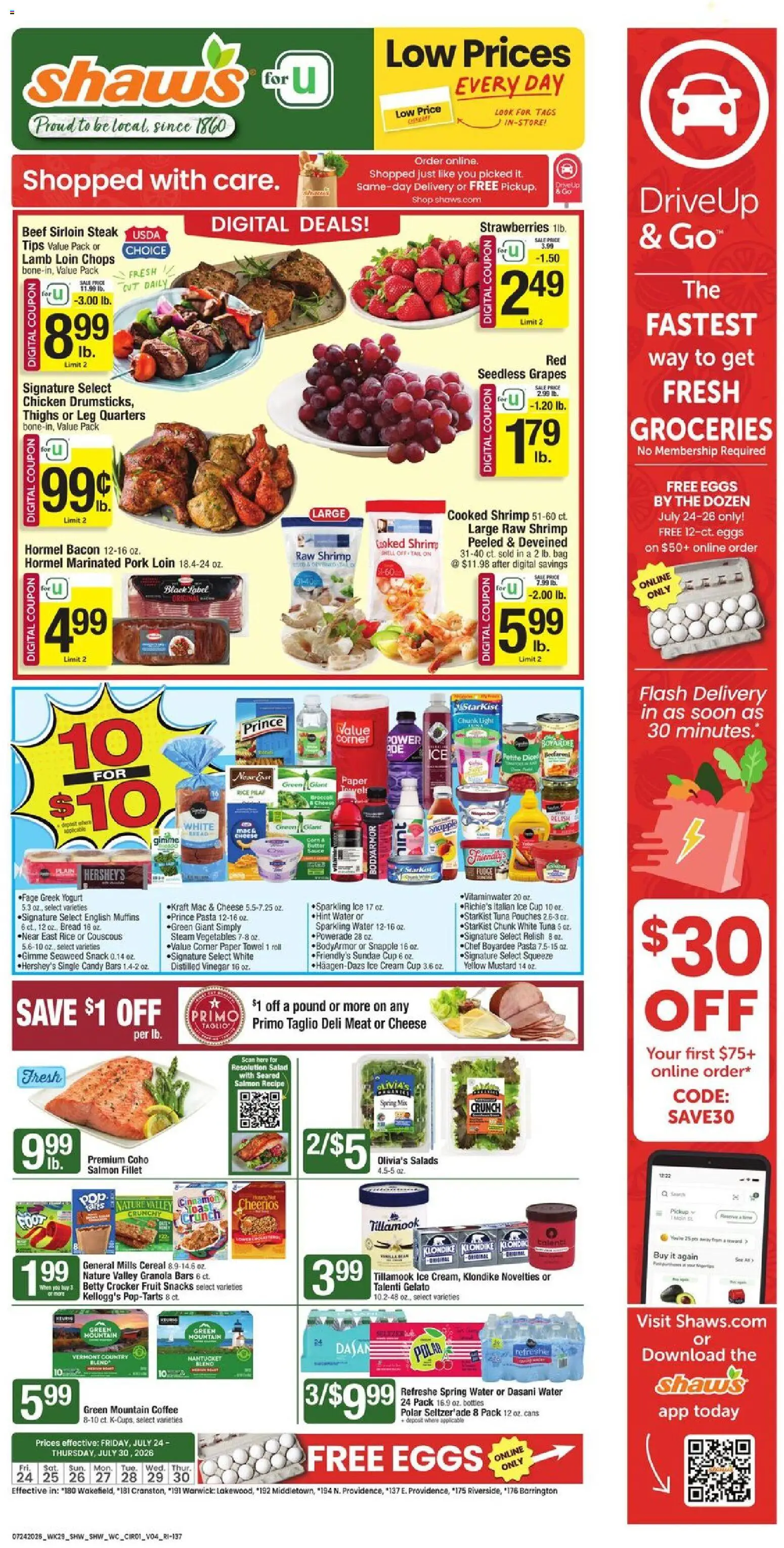 Ad Preview of Shaw's Shaw's Weekly Ad - RI from 07/24/2026