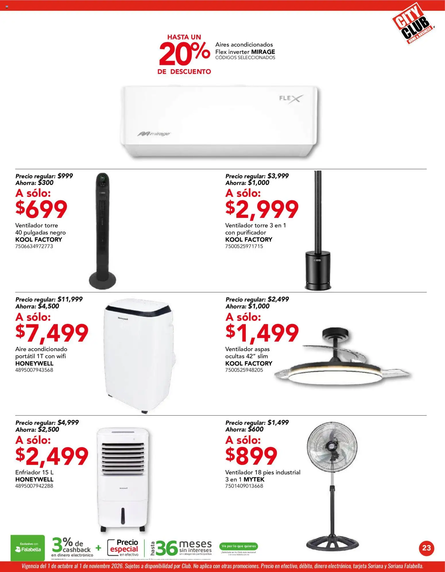 Vista previa las ofertas de la tienda City Club - City Club catálogo desde el 01/10/2026 - Aire acondicionado, Ventilador, Purificador