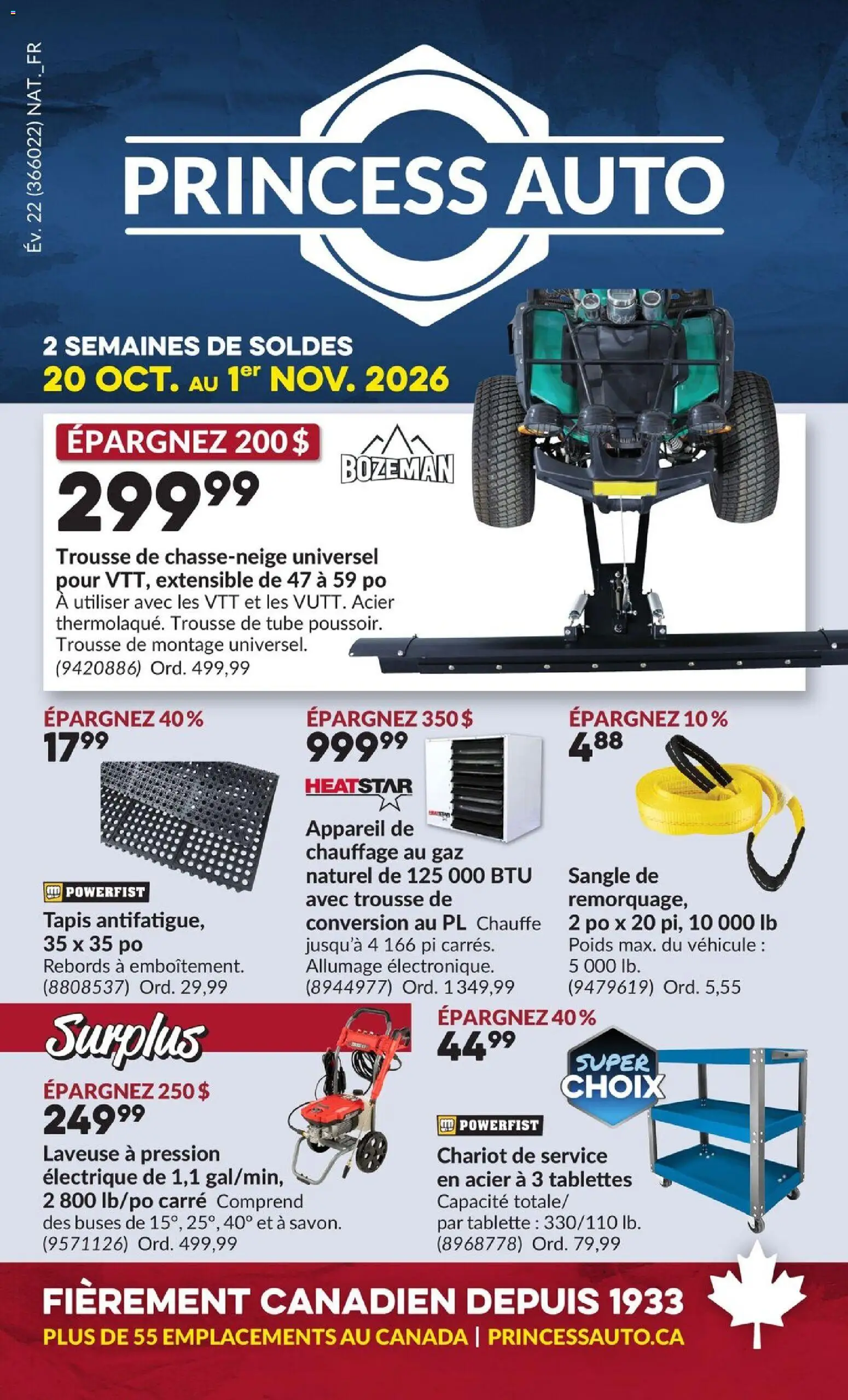 Preview of leaflet Princess Auto circulaire - 2 Semaines de Soldes ! from shop Princess Auto is valid from Oct 20, 2026