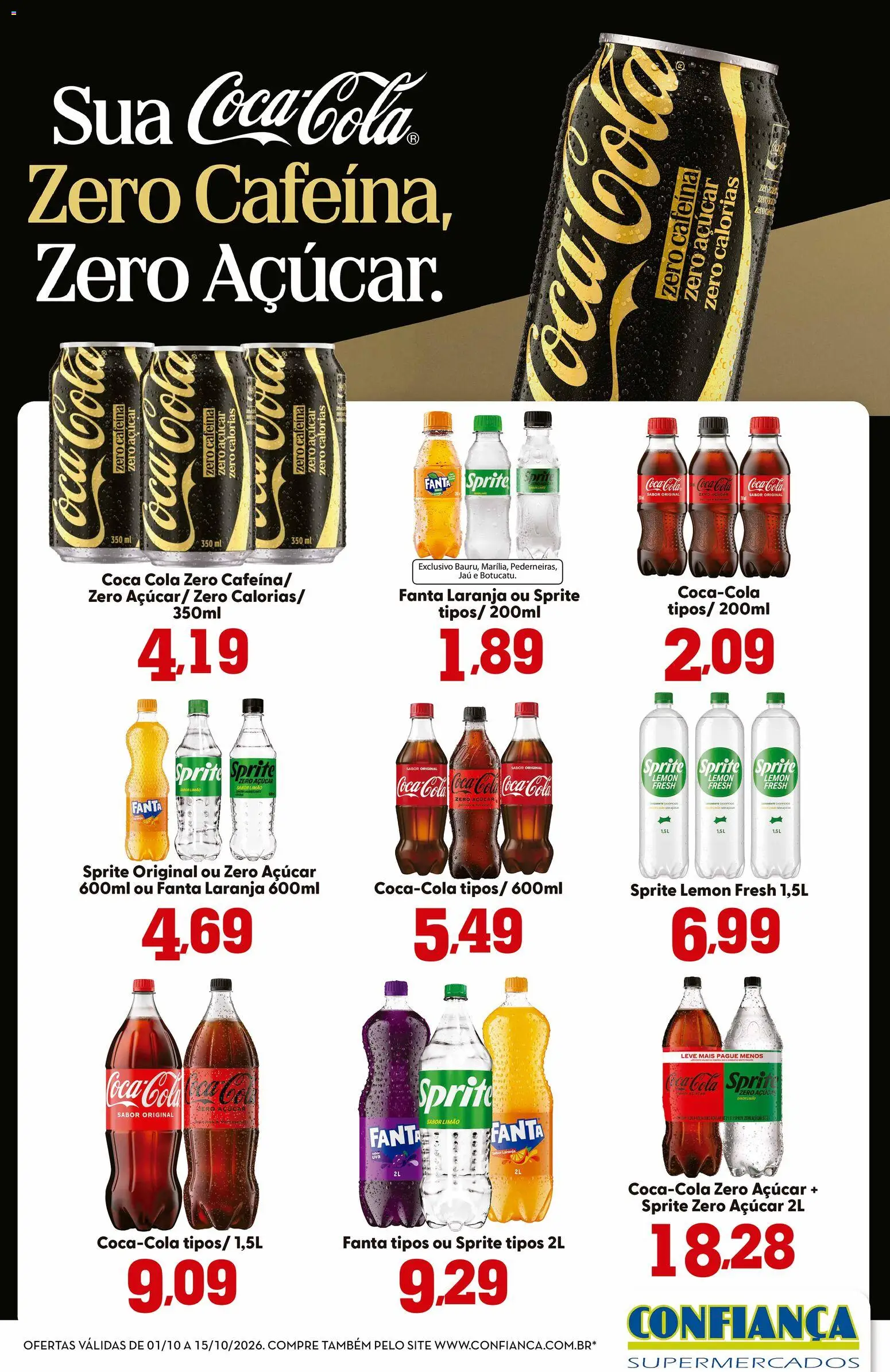 Pré-Visualização do folheto "Confiança ofertas Bebidas" da loja Confiança válido a partir de 01/10/2026 - Açúcar, Cola, Fanta