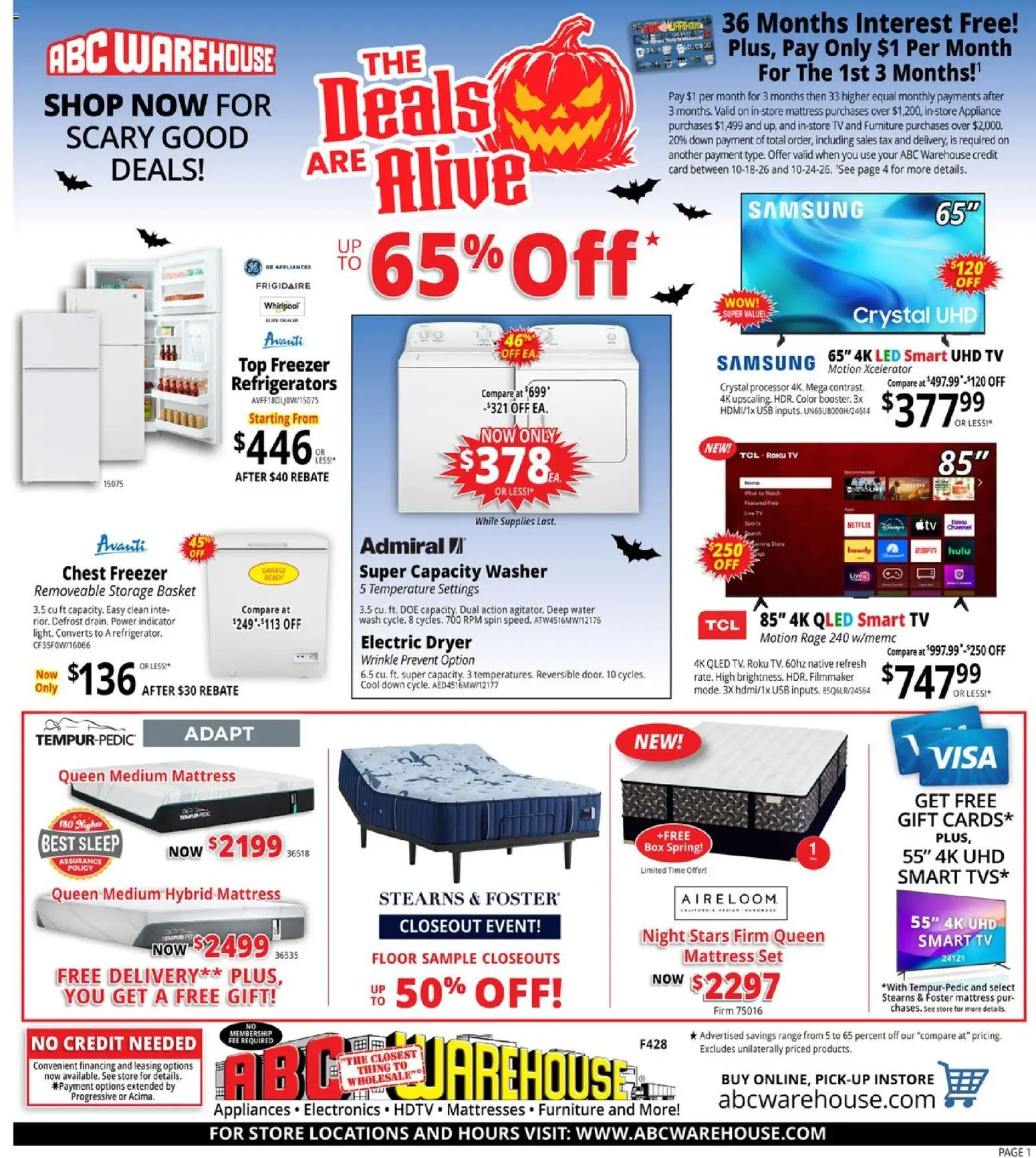 Ad Preview of ABC Warehouse ABC Warehouse Weekly Ad from 10/18/2026