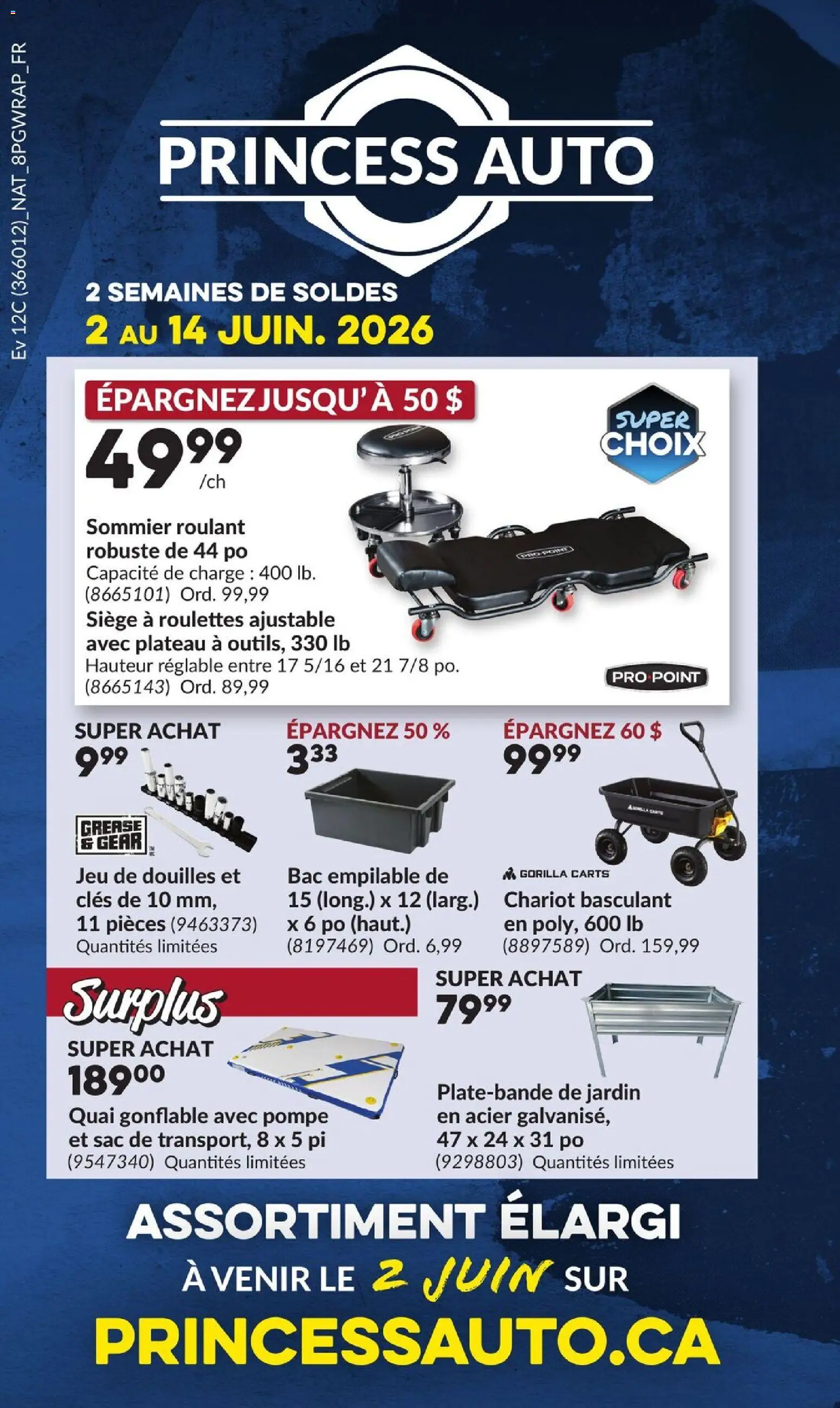 Preview of leaflet Princess Auto circulaire - 2 Semaines de Soldes ! from shop Princess Auto is valid from Jun 02, 2026