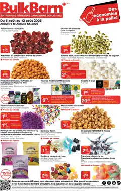 Un aperçu du dépliant Bulk Barn weekly flyer / circulaire du magasin Bulk Barn est valide à partir 6 août 2026