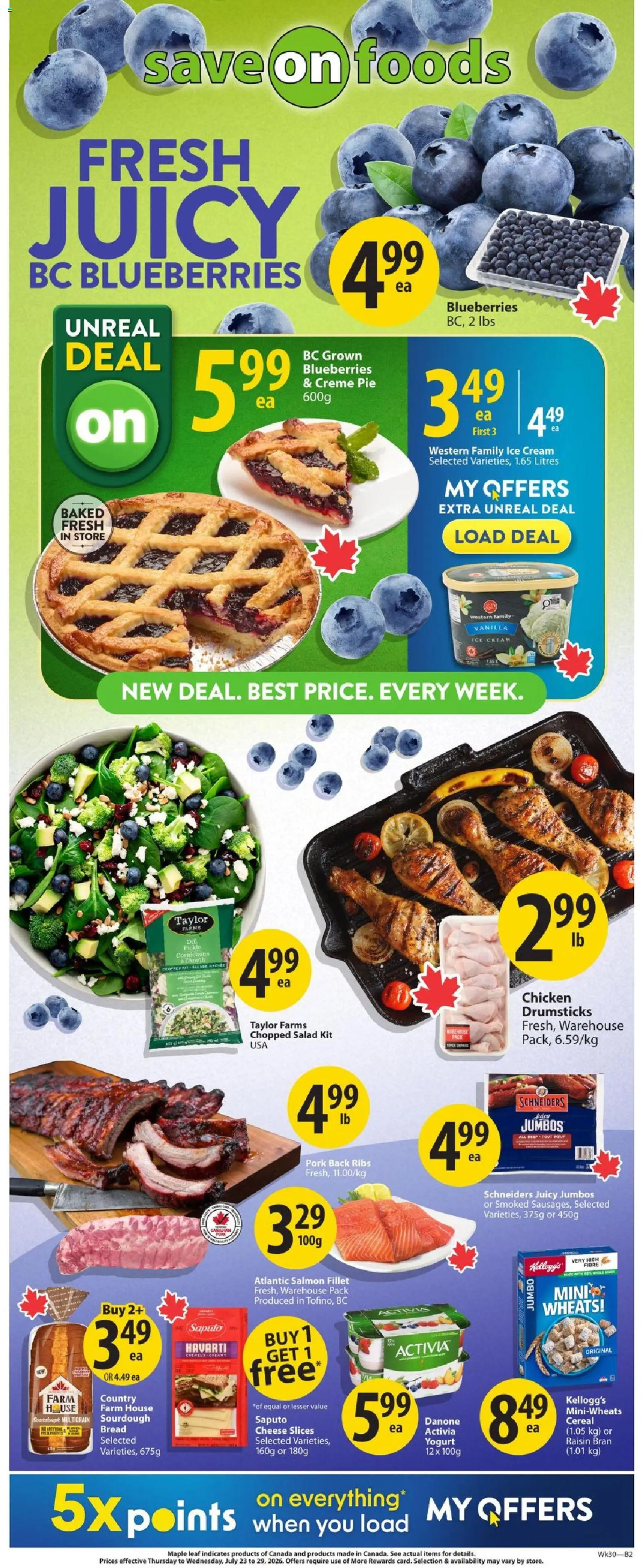 Preview of leaflet Save on foods weekly flyer / circulaire from shop Save on foods is valid from Jul 23, 2026