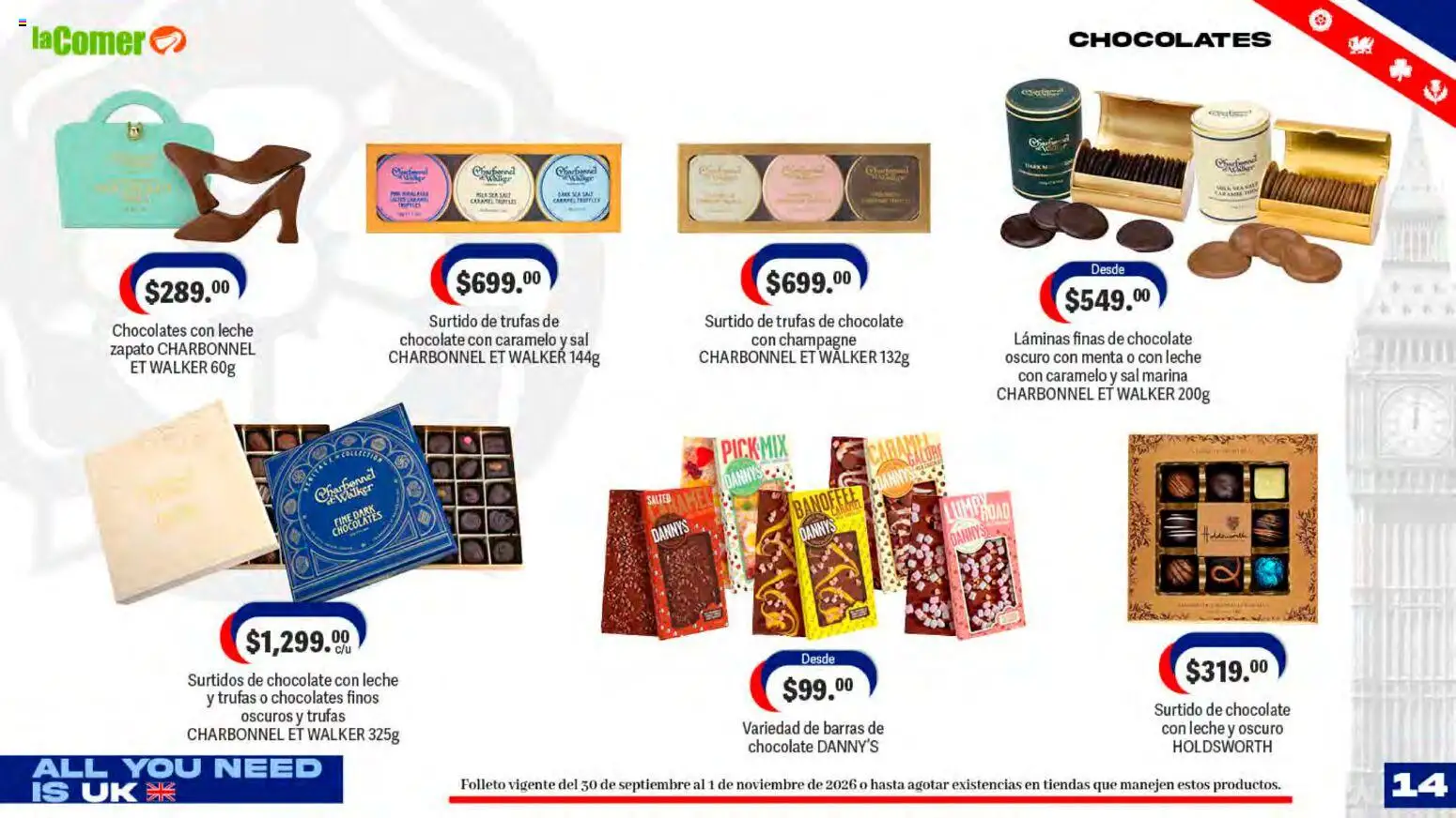 Vista previa las ofertas de la tienda La Comer - La Comer folleto desde el 30/09/2026 - Chocolate, Leche, Champagne, Sal