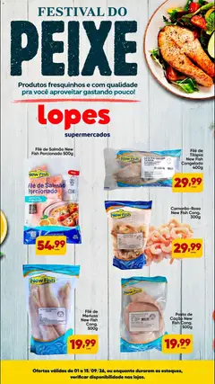 Pré-Visualização do folheto "Lopes Supermercados ofertas Festival do Peixe" da loja Lopes Supermercados válido a partir de 01/09/2026