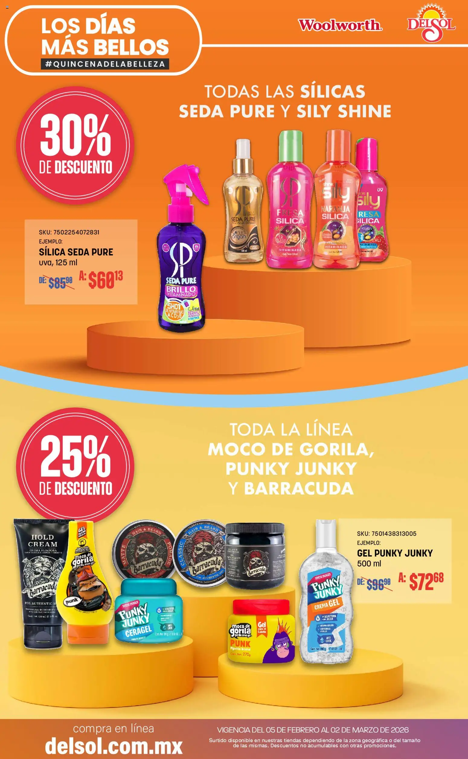 Vista previa las ofertas de la tienda Del Sol y Woolworth - Catálogo desde el 05/02/2026 - Agua, Fresa, Crema, Mate, Shot, Brillo, Puré