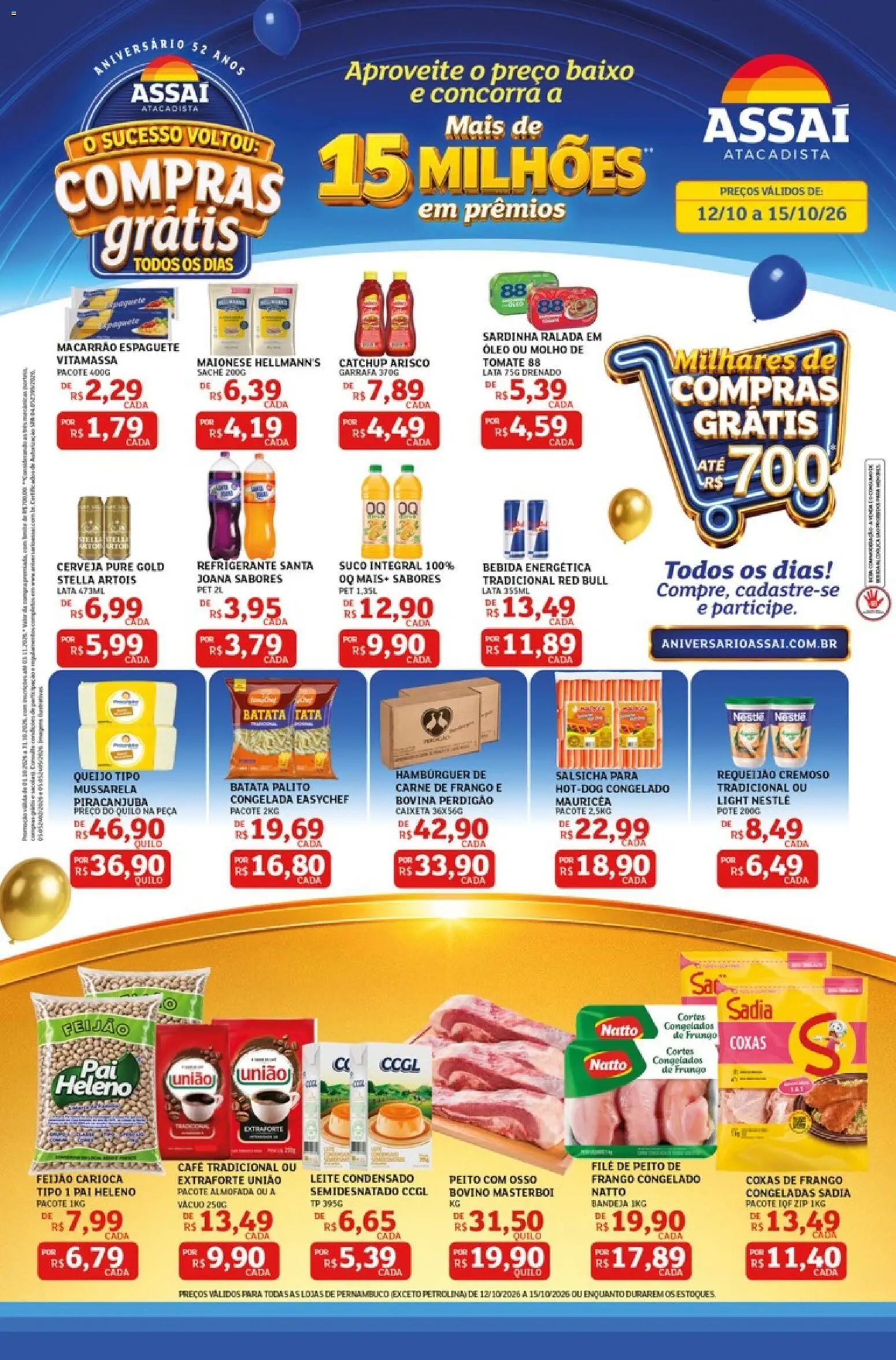 Pré-Visualização do folheto "Assaí Atacadista ofertas - PE" da loja Assaí Atacadista válido a partir de 12/10/2026