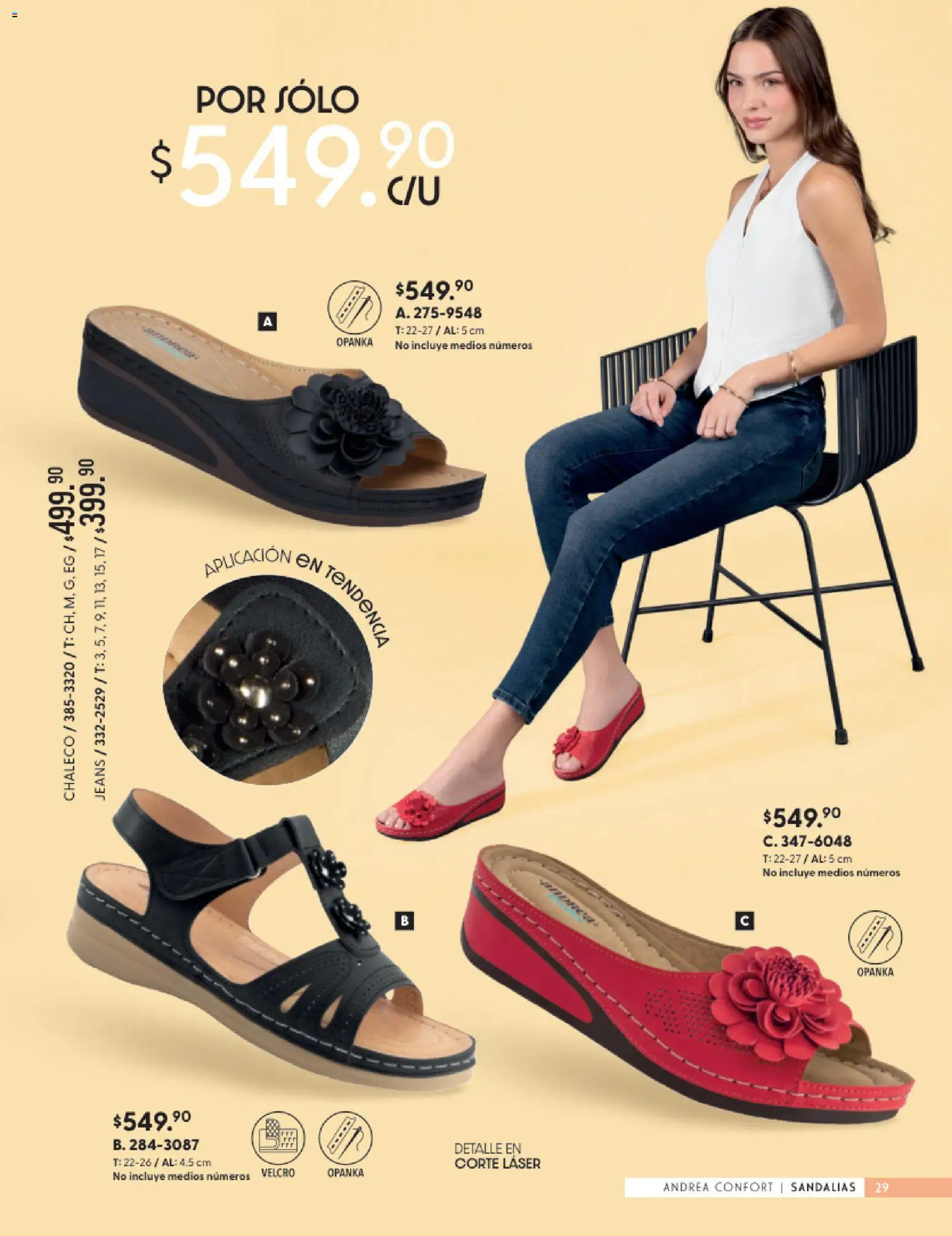Vista previa las ofertas de la tienda Andrea - Andrea catálogo Calzado Confort desde el 24/05/2026 - Sandalias, Chaleco