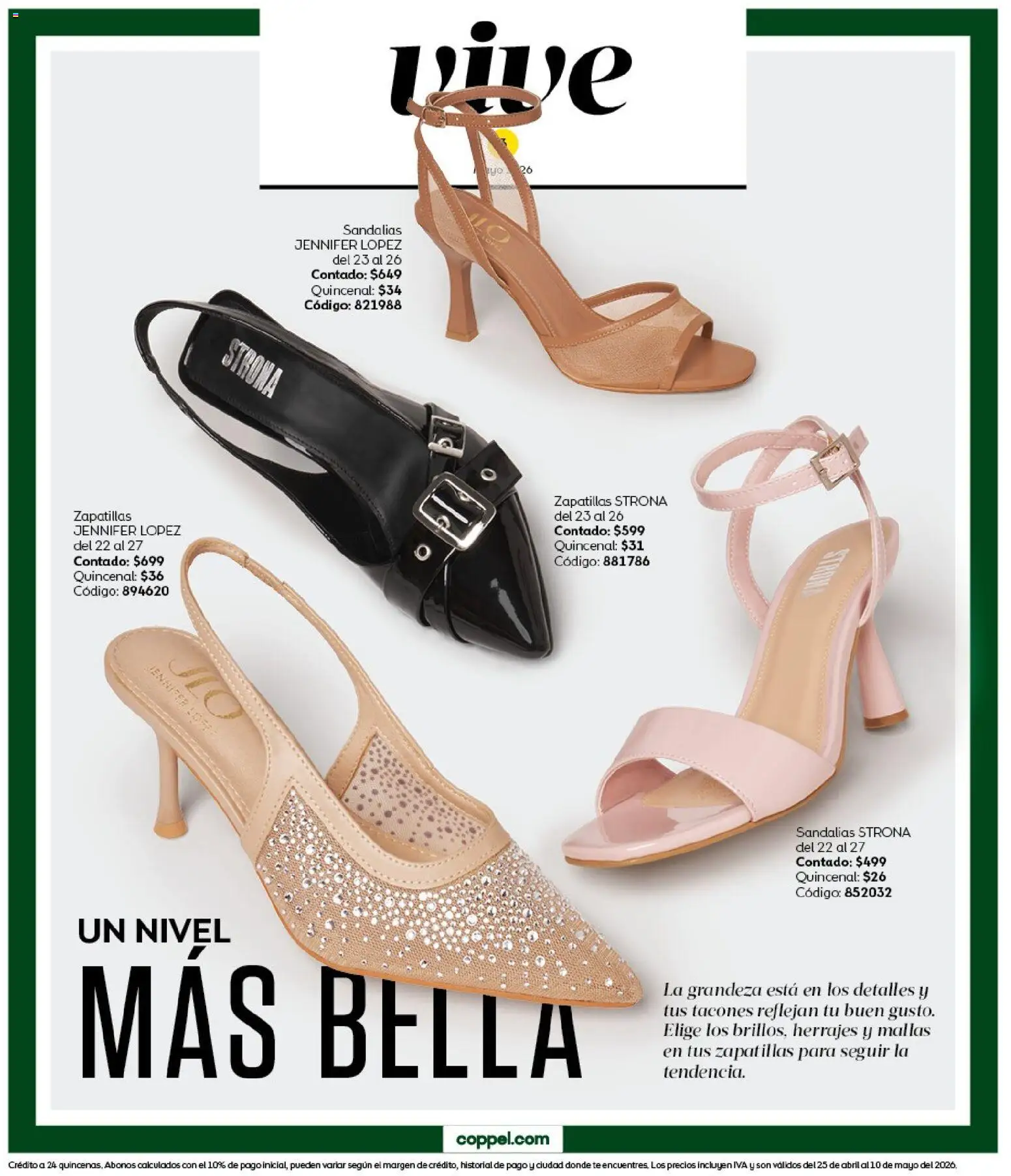 Vista previa las ofertas de la tienda Coppel - Coppel catálogo Claro que la vas a querer desde el 25/04/2026 - Té, Sandalias, Zapatillas, Mallas