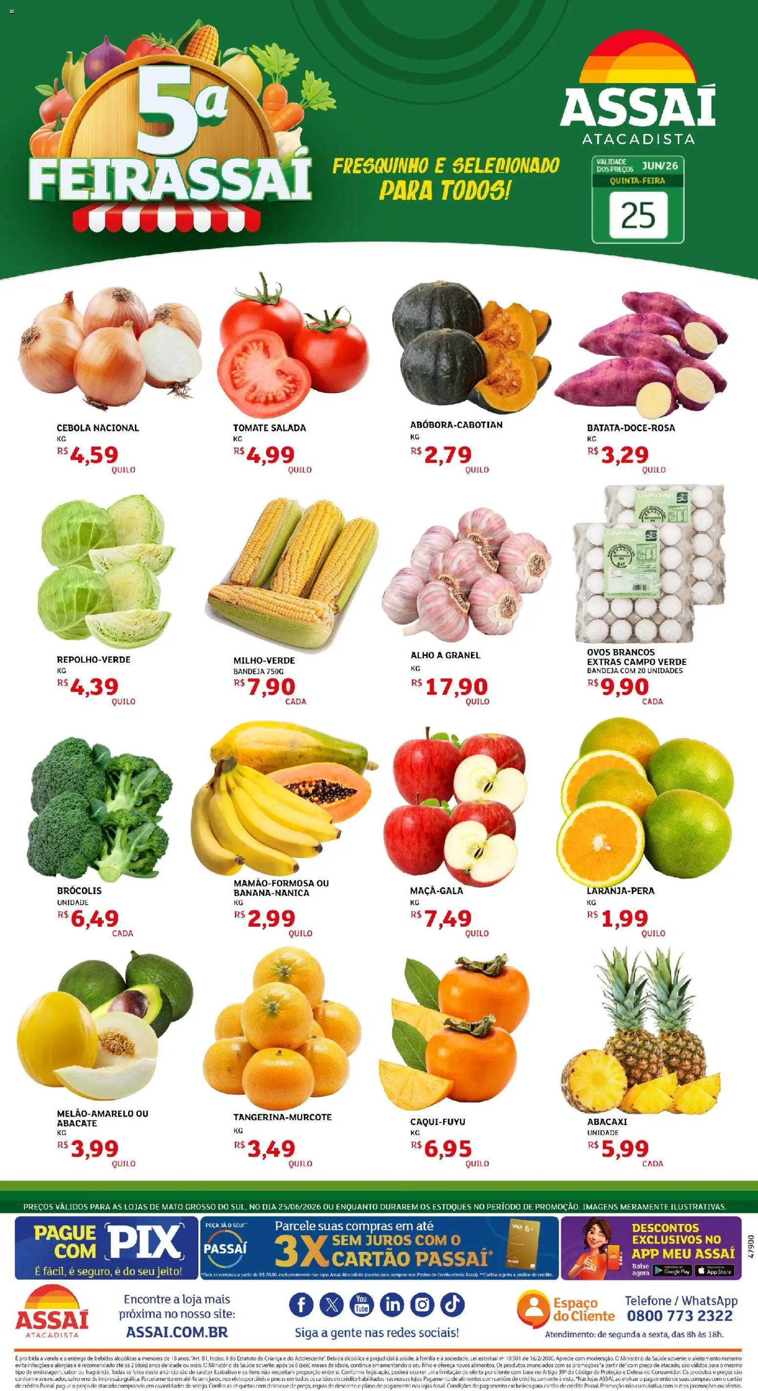 Pré-Visualização do folheto "Assaí Atacadista ofertas - MS" da loja Assaí Atacadista válido a partir de 25/06/2026