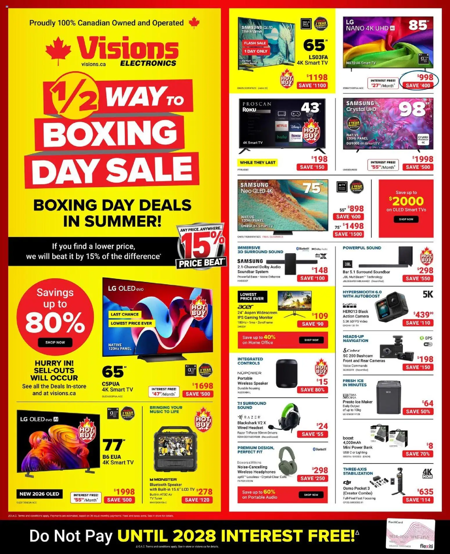Preview of leaflet Visions weekly flyer / circulaire from shop Visions is valid from Jun 26, 2026 - Headphones, Ice, Monitor, Ice maker, Wireless headphones, Lighting, Audio, Navigation