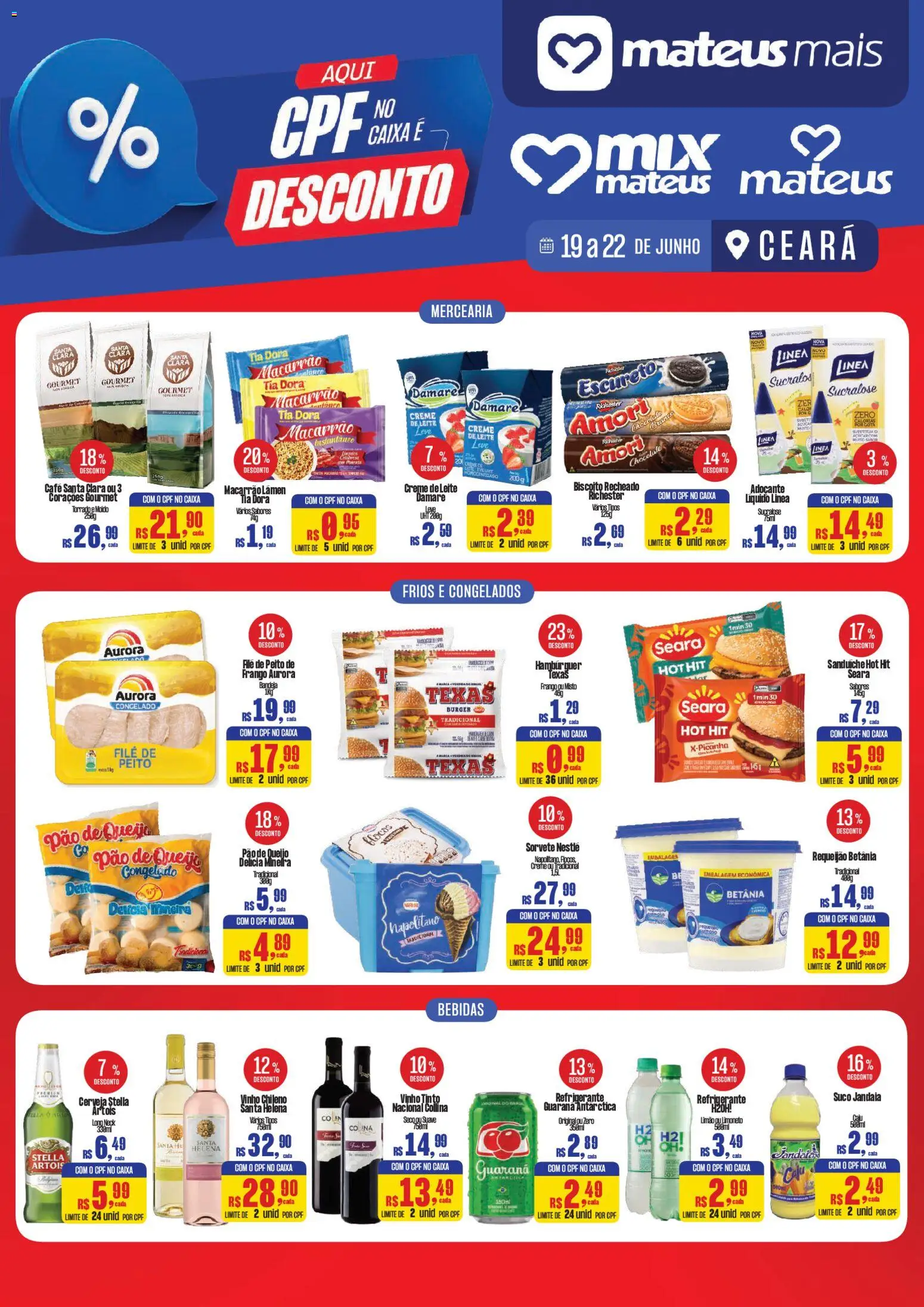 Pré-Visualização do folheto "Mateus ofertas Descontos App Mateus mais" da loja Mateus válido a partir de 19/06/2026