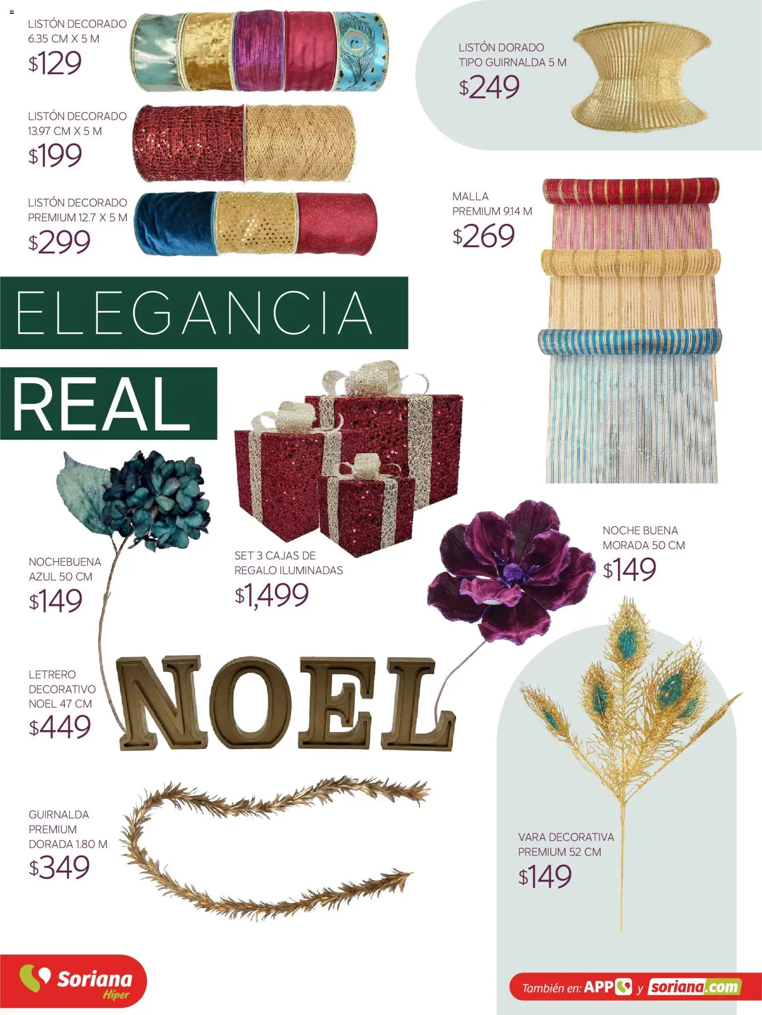 Vista previa las ofertas de la tienda Soriana - Soriana Híper - Decoracion Navideña desde el 30/09/2026 - Malla