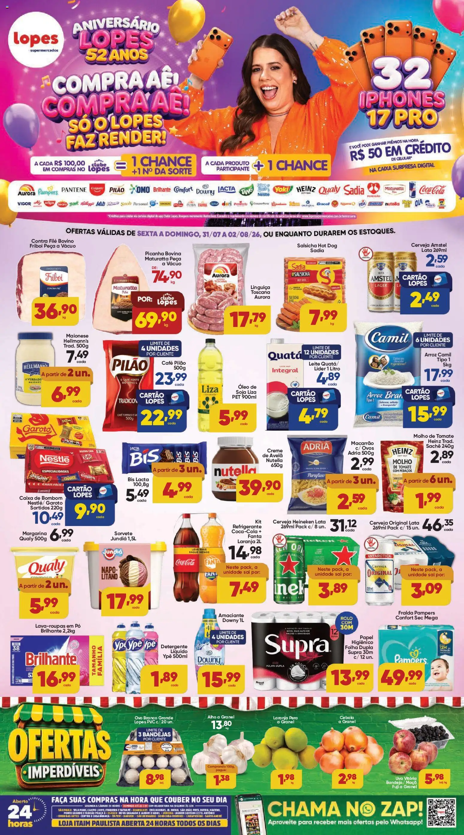 Pré-Visualização do folheto "Lopes Supermercados - Ofertas da semana" da loja Lopes Supermercados válido a partir de 31/07/2026